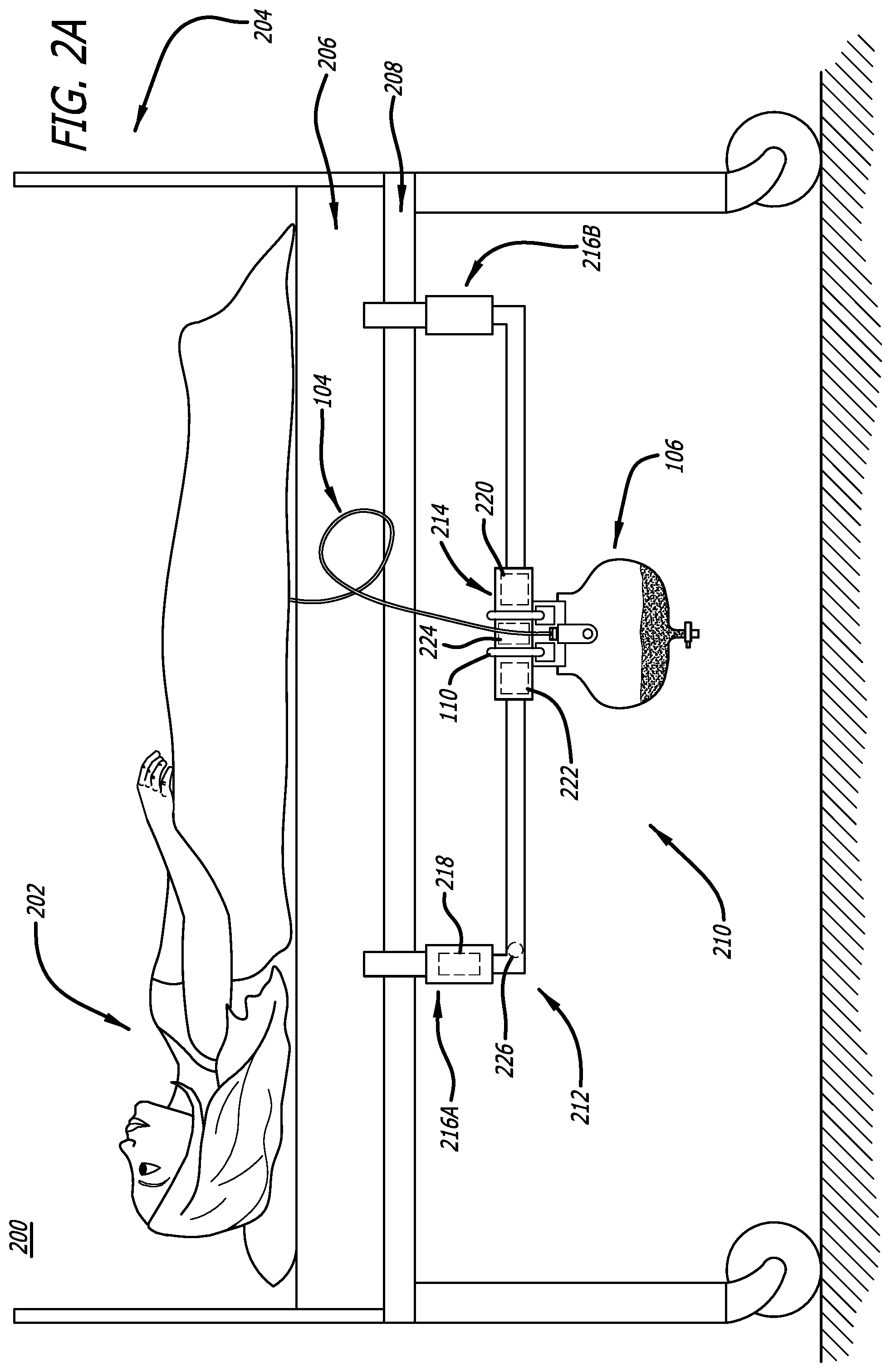 Patent US12097150 Figure 2 – Drainage bag height actuator