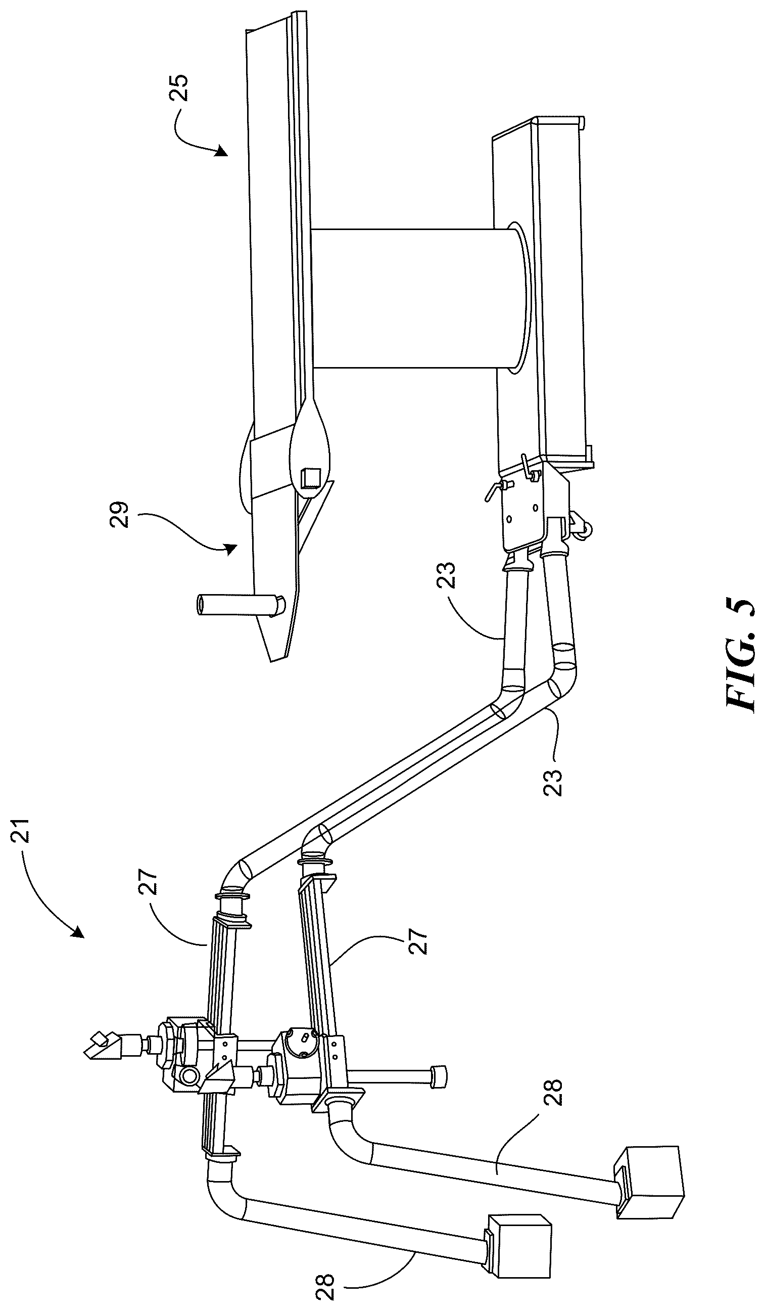 Patent US12097151 Figure 5 – Surgical table and accessories to facilitate hip arthroscopy