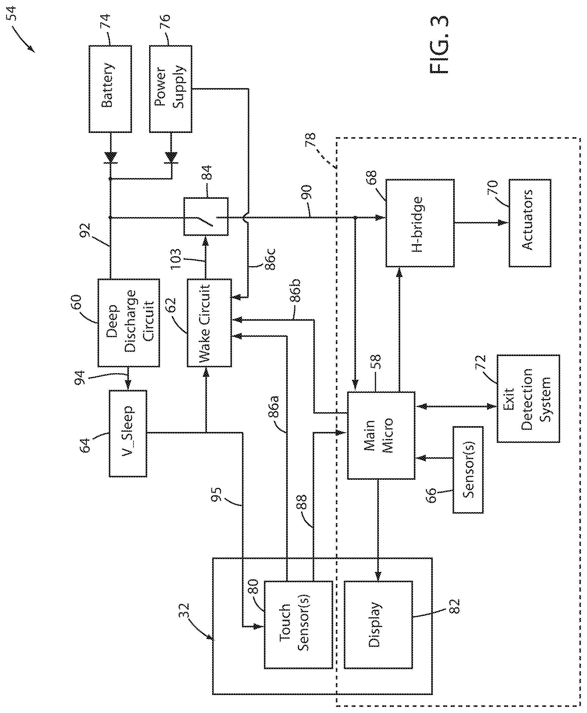 Patent US12097153 Figure 3 – Battery management for patient support apparatuses