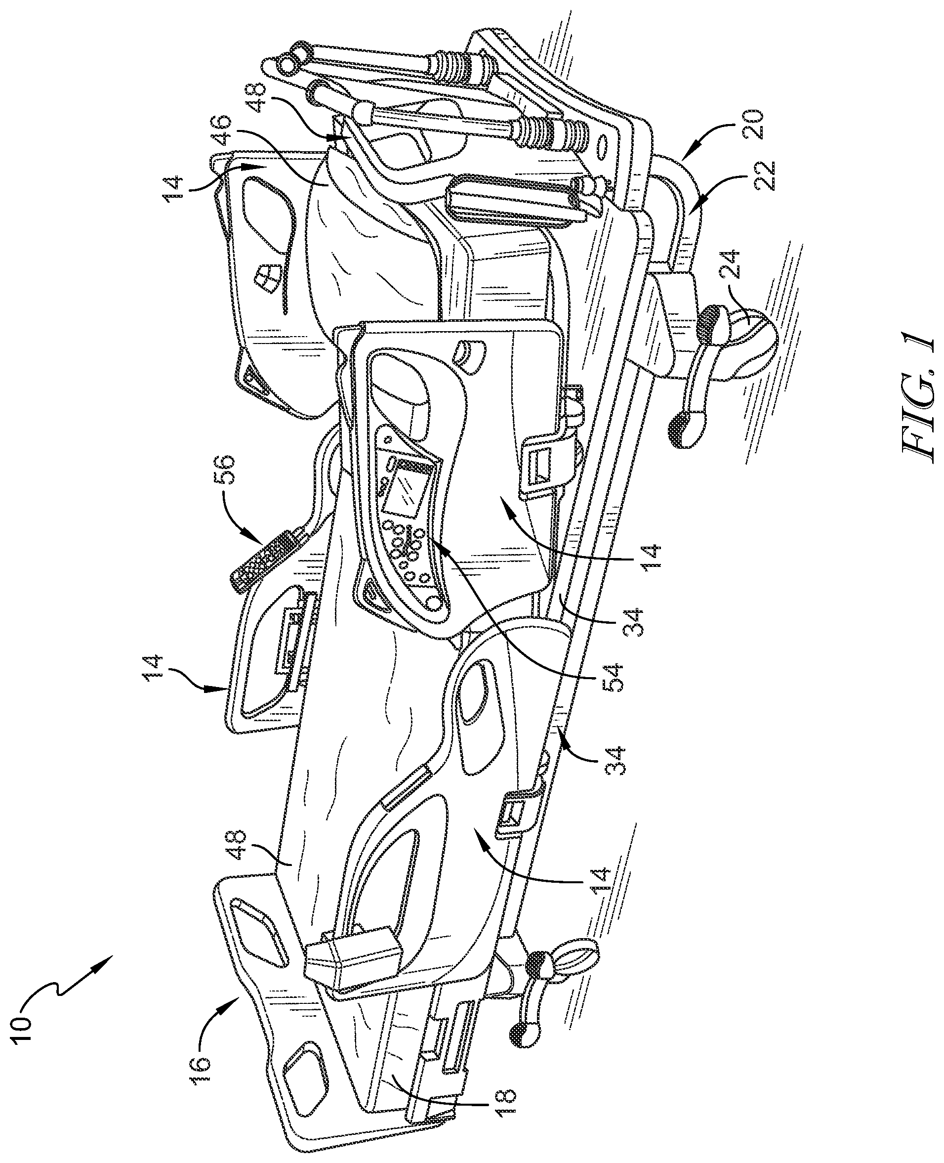 Patent US12097154 Figure 1 – Universal load cell features that characterize patient motion in three dimensions in a hospital bed