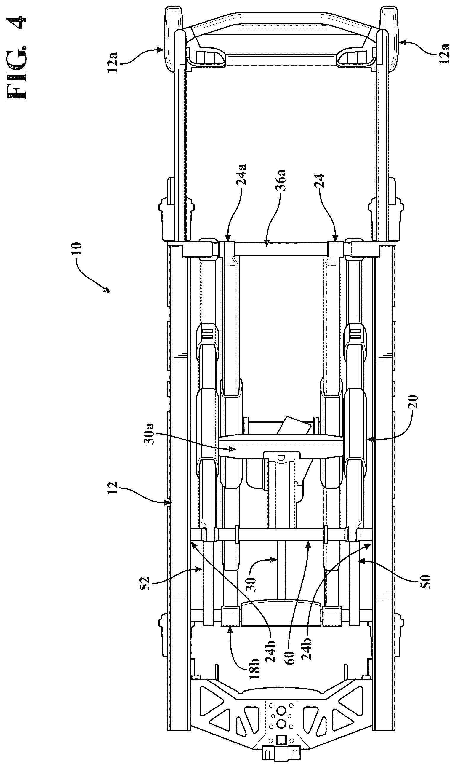 Patent US12097157 Figure 4 – Patient support apparatus with powered unloading dynamic weigh adjustment