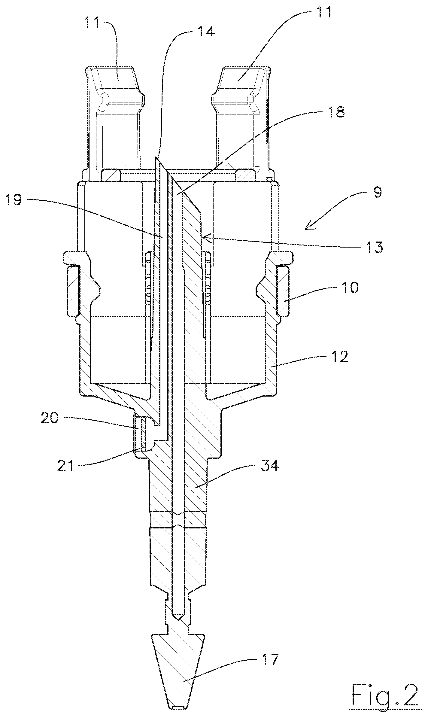 Patent US12097168 Figure 2 – Sterile and sterilized package for administration of medicinal or nutritional substances