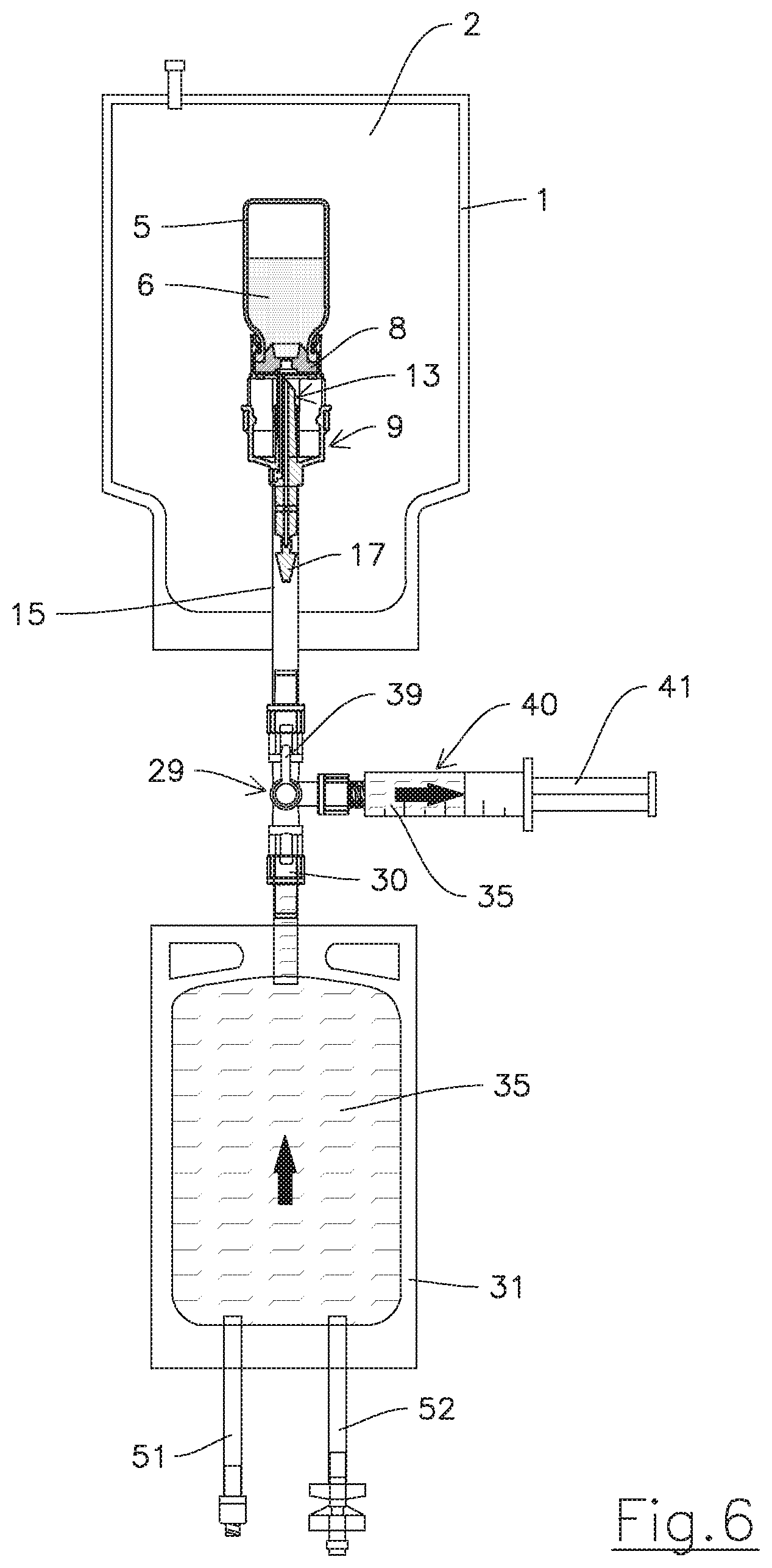 Patent US12097168 Figure 6 – Sterile and sterilized package for administration of medicinal or nutritional substances