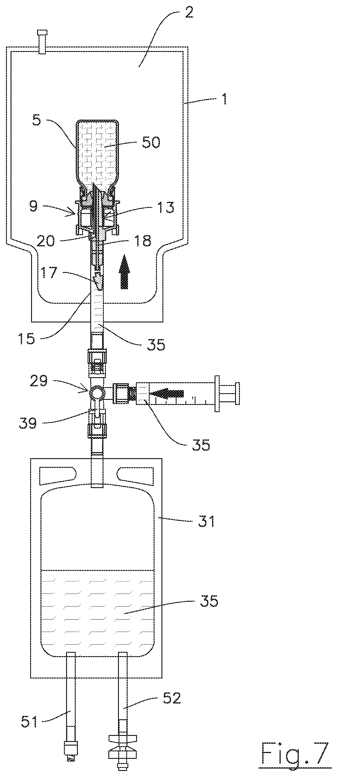 Patent US12097168 Figure 7 – Sterile and sterilized package for administration of medicinal or nutritional substances