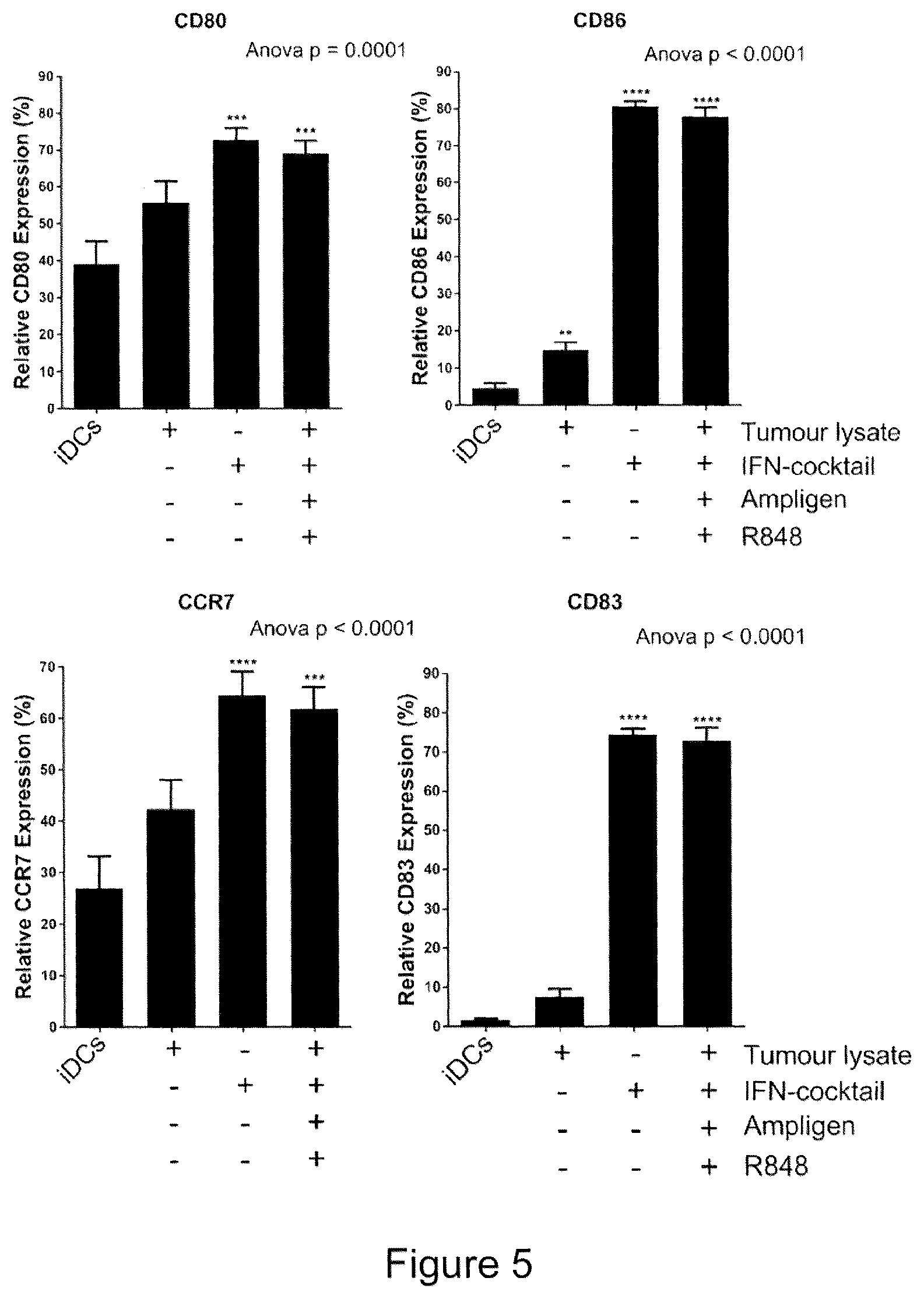 Patent US12097217 Figure 5 – Maturation of dendritic cells