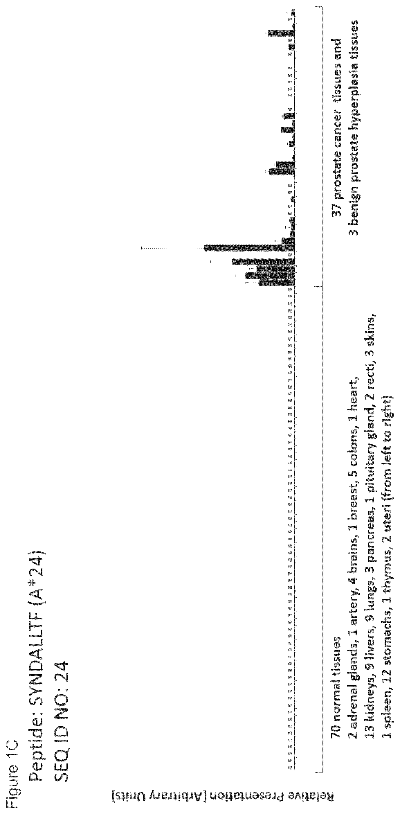 Patent US12097249 Figure 3 – Peptides and combination of peptides for use in immunotherapy against prostate cancer and other cancers