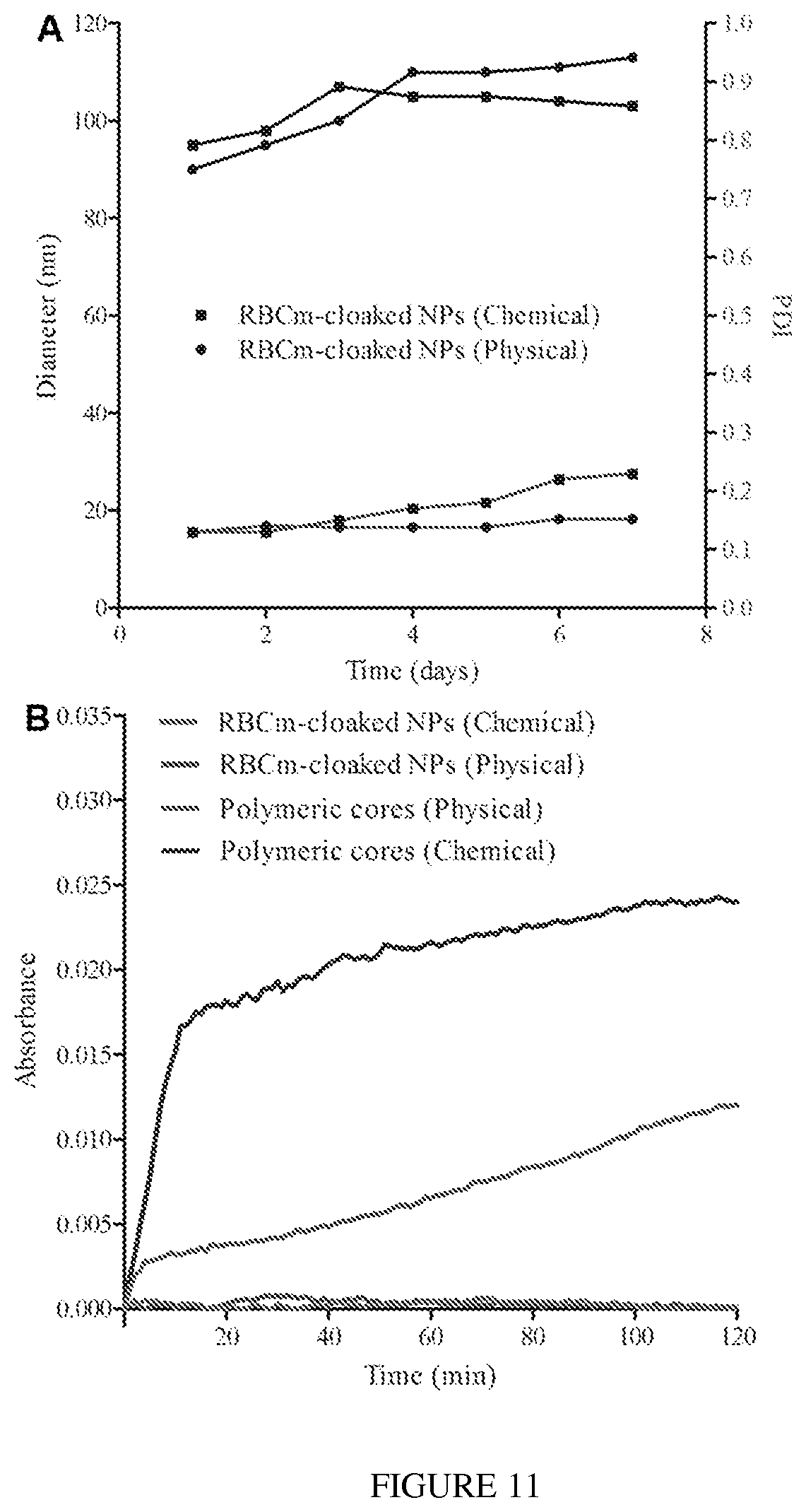 Patent US12097290 Figure 9 – Membrane encapsulated nanoparticles and method of use