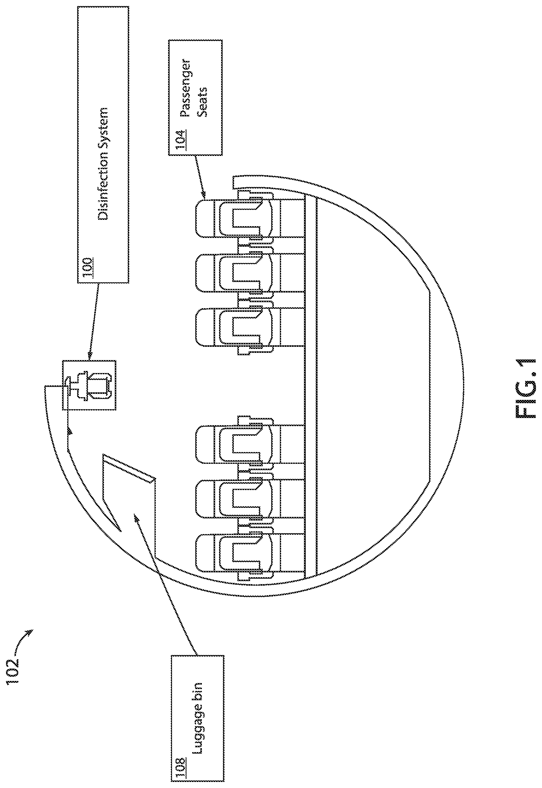 Patent US12097296 Figure 1 – Scanning and disinfecting system