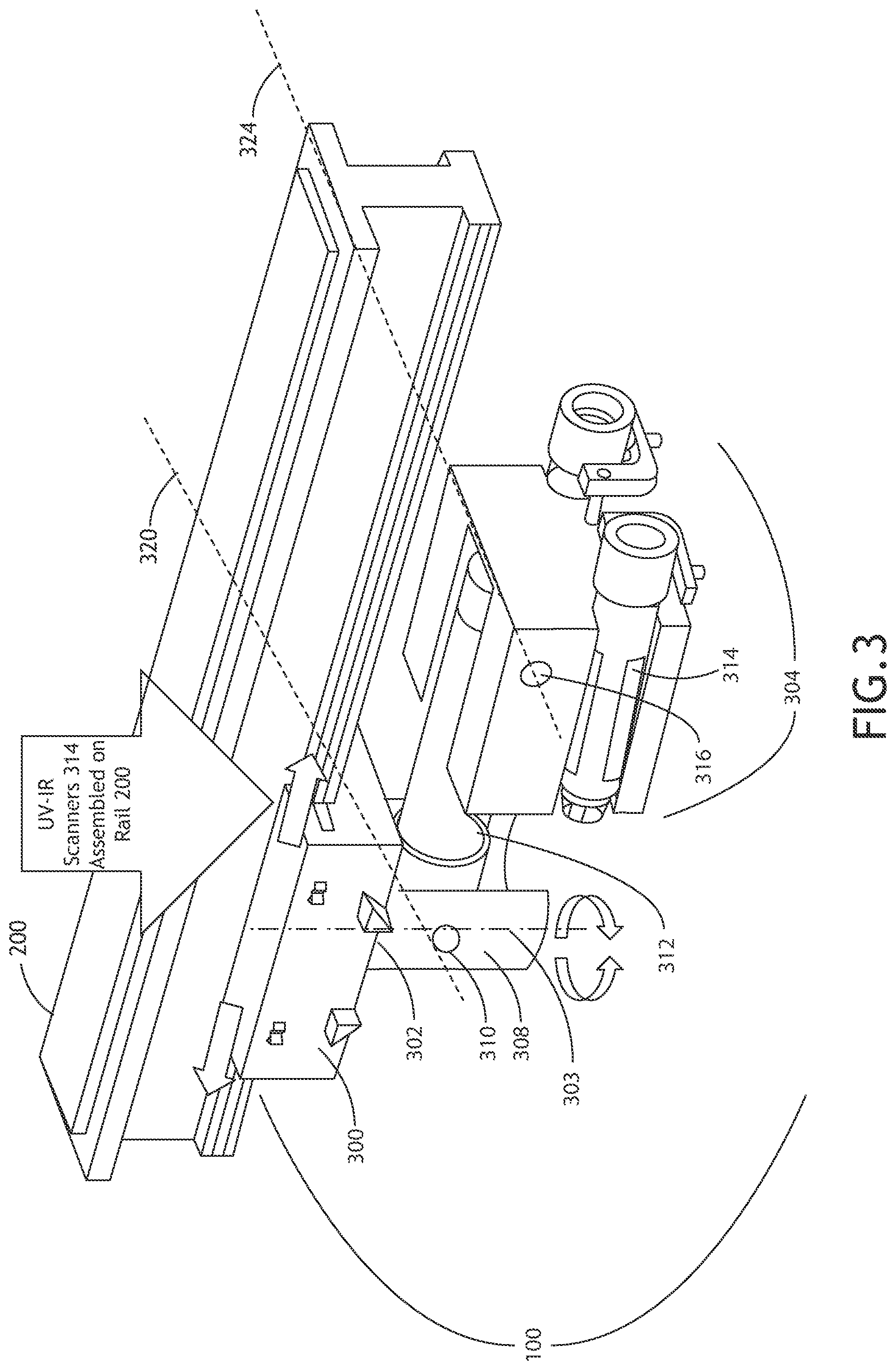 Patent US12097296 Figure 3 – Scanning and disinfecting system
