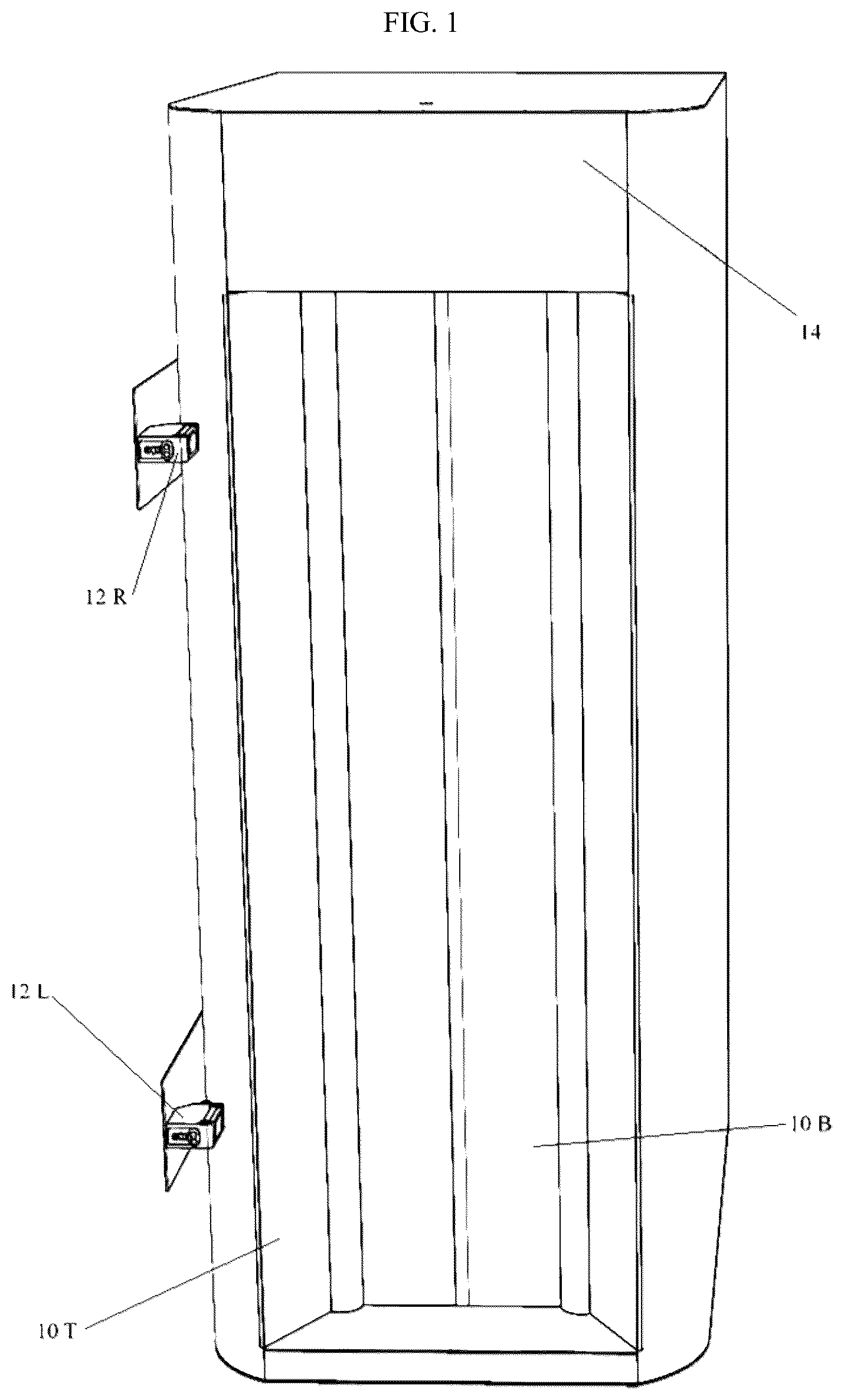 Patent US12097299 Figure 1 – Method and apparatus for sanitization of hand coverings