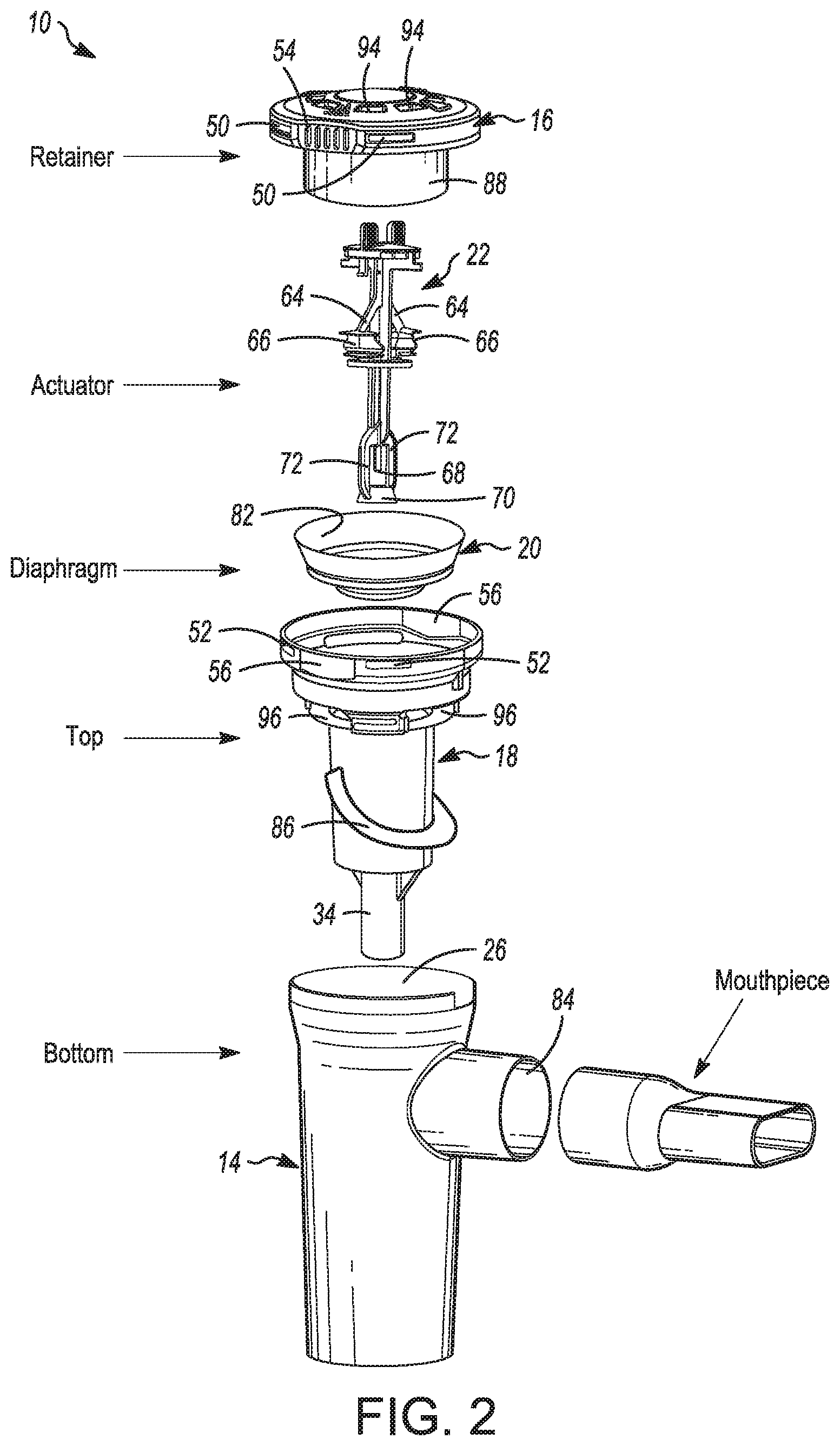 Patent US12097320 Figure 2 – Nebulizer apparatus and method