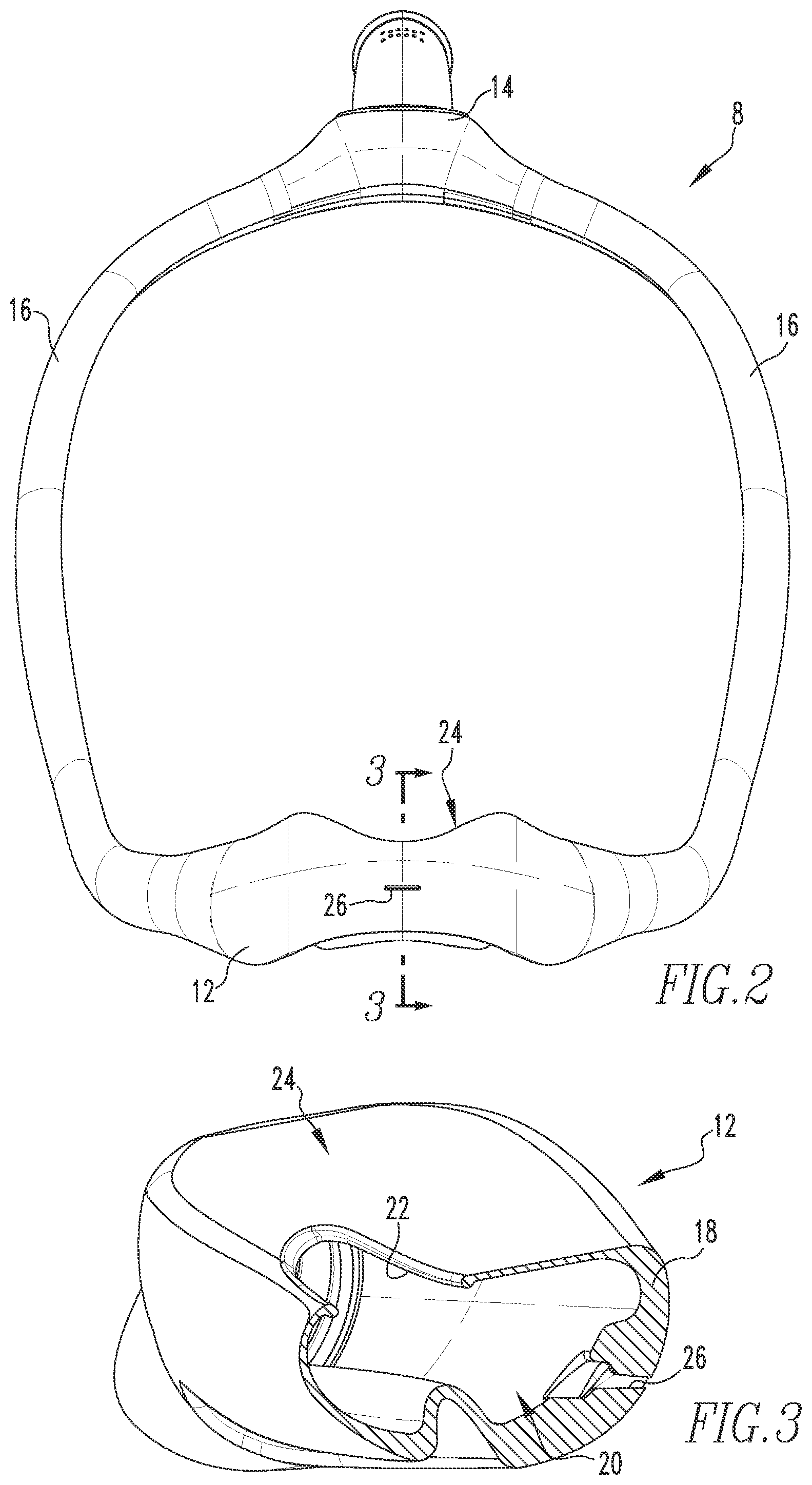 Patent US12097326 Figure 2 – Patient interface having a restrictor element for varying flow resistance through an exhalation port thereof