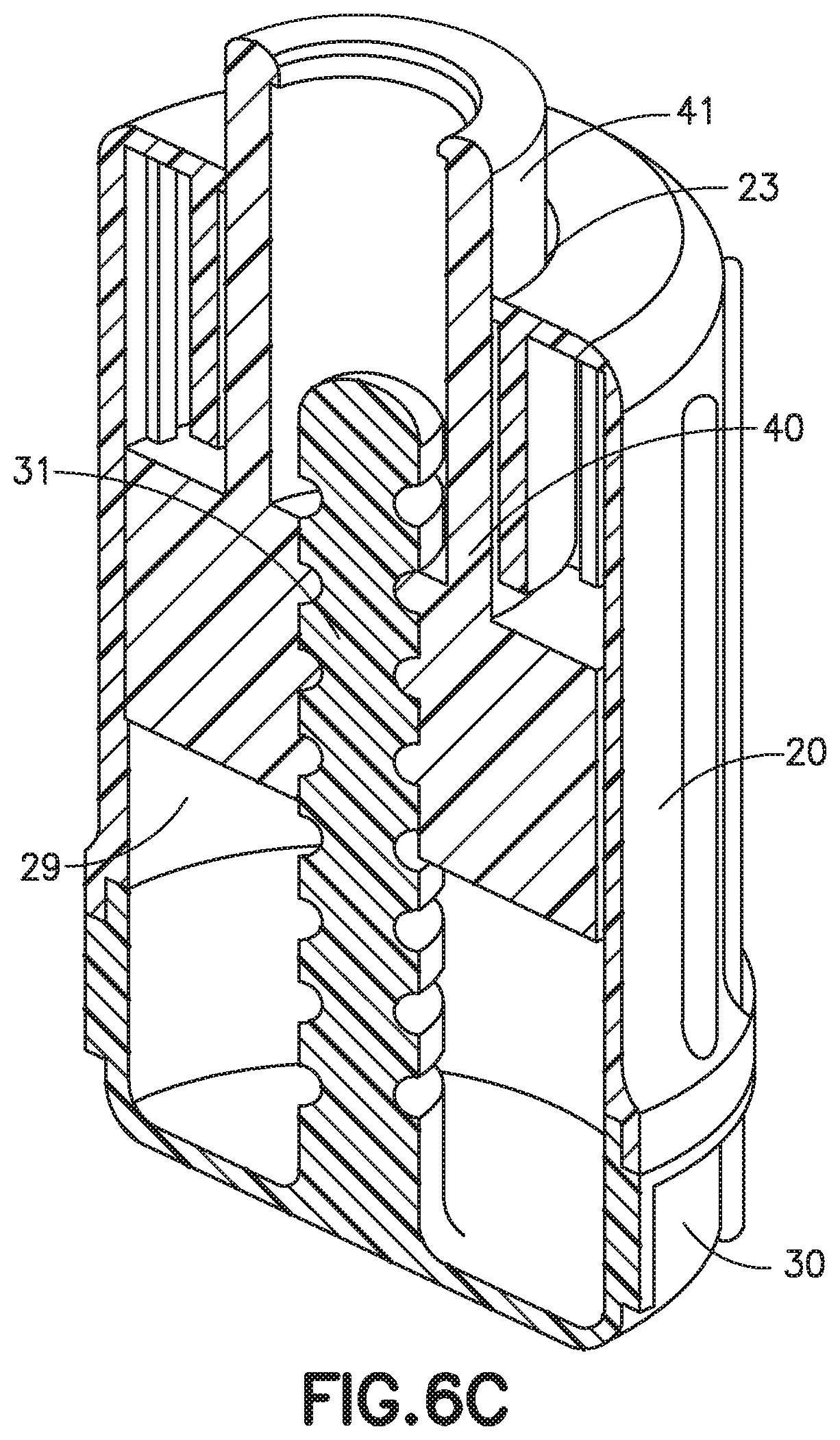 Patent US12097350 Figure 6 – Rotary activated universal connector cap