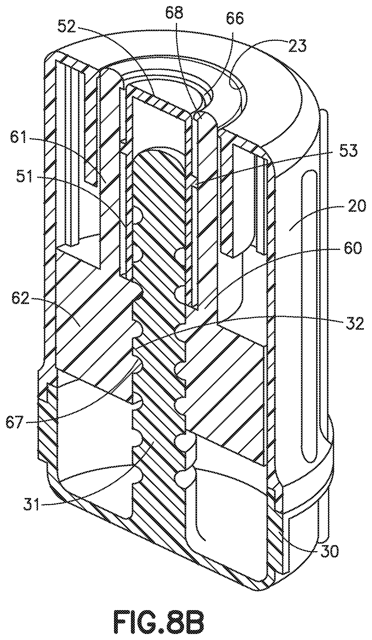Patent US12097350 Figure 9 – Rotary activated universal connector cap