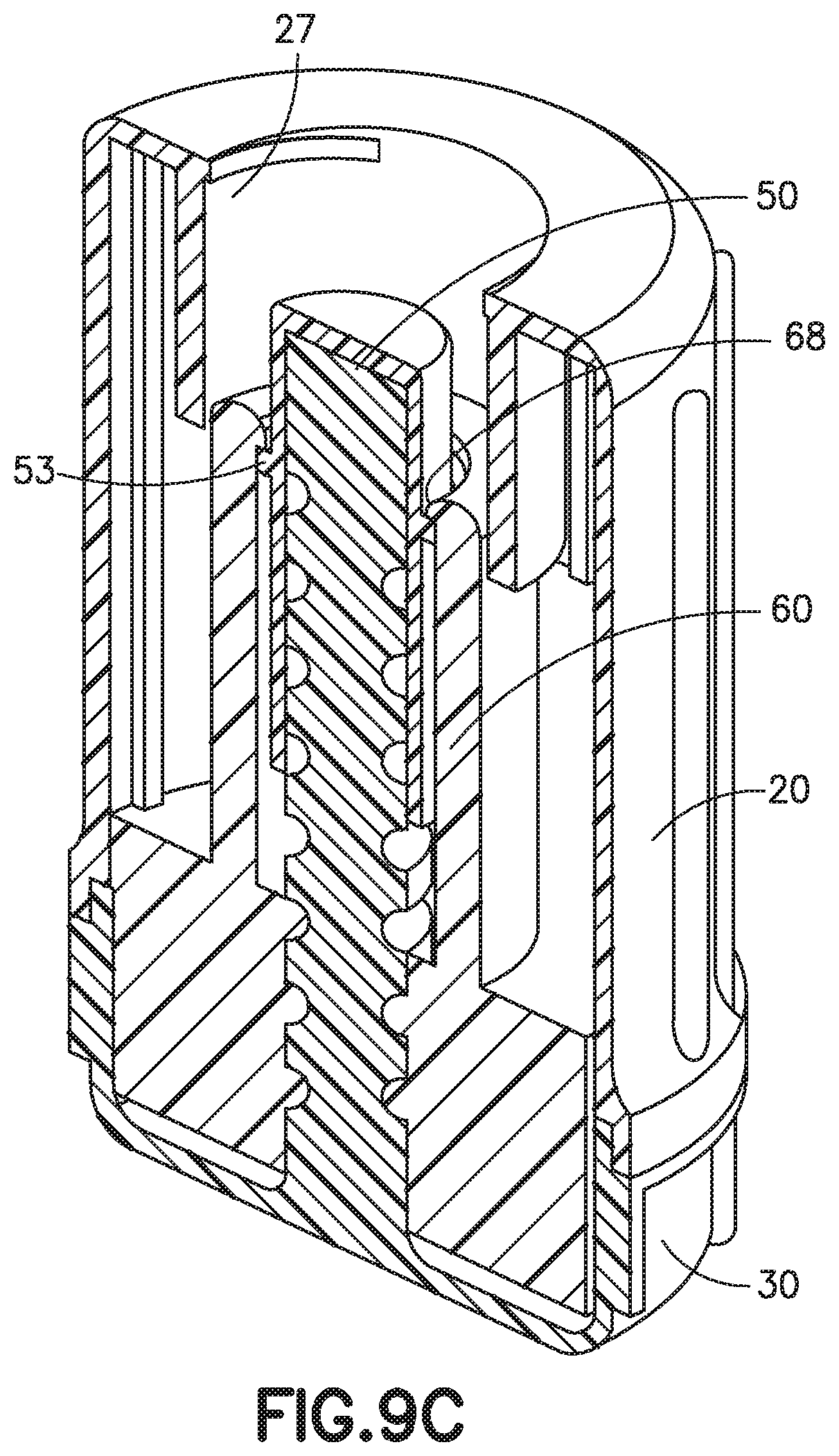 Patent US12097350 Figure 12 – Rotary activated universal connector cap