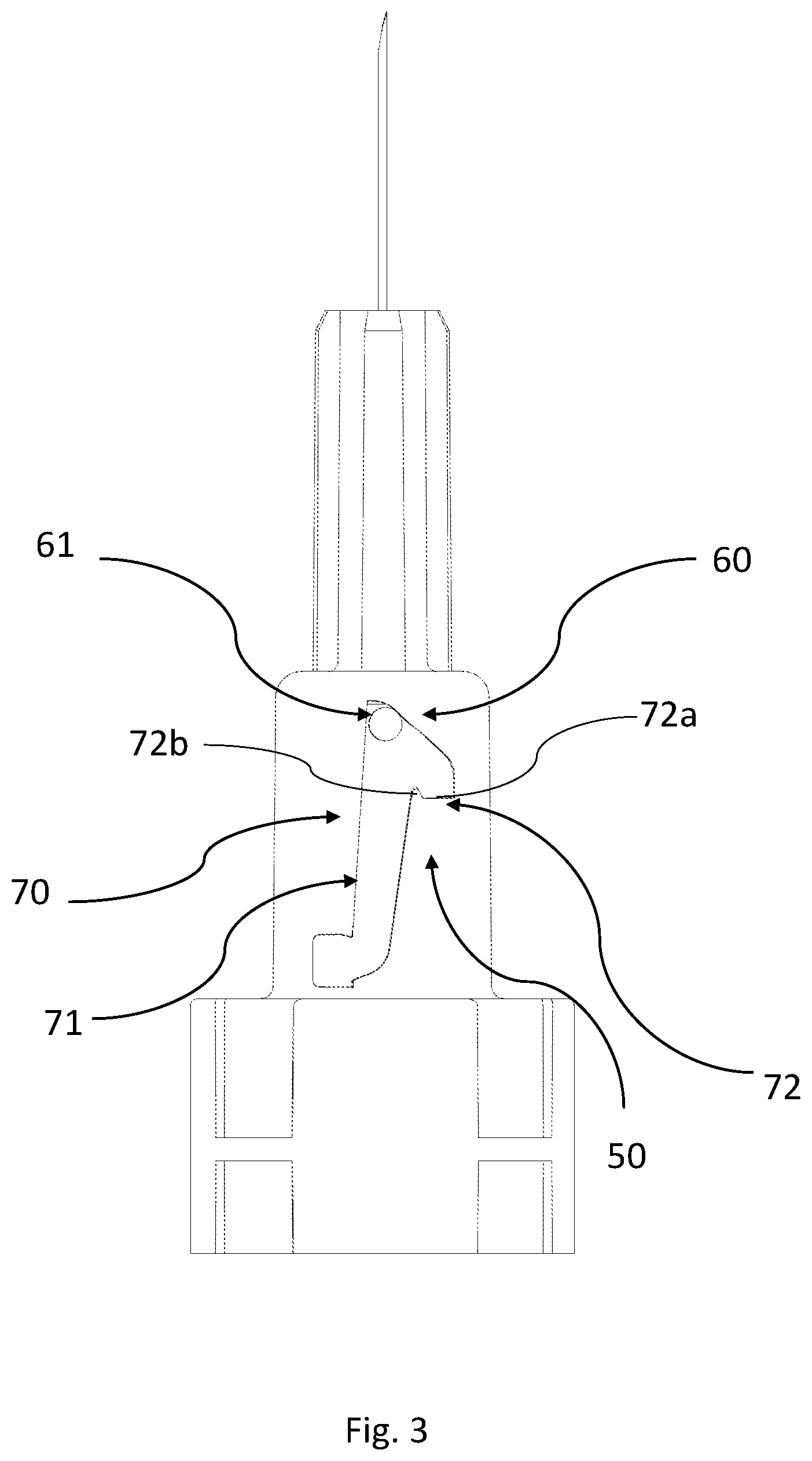 Patent US12097360 Figure 3 – Safety needle device