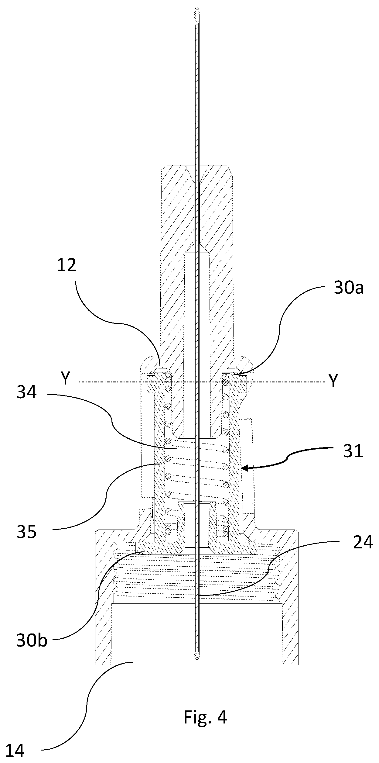 Patent US12097360 Figure 4 – Safety needle device