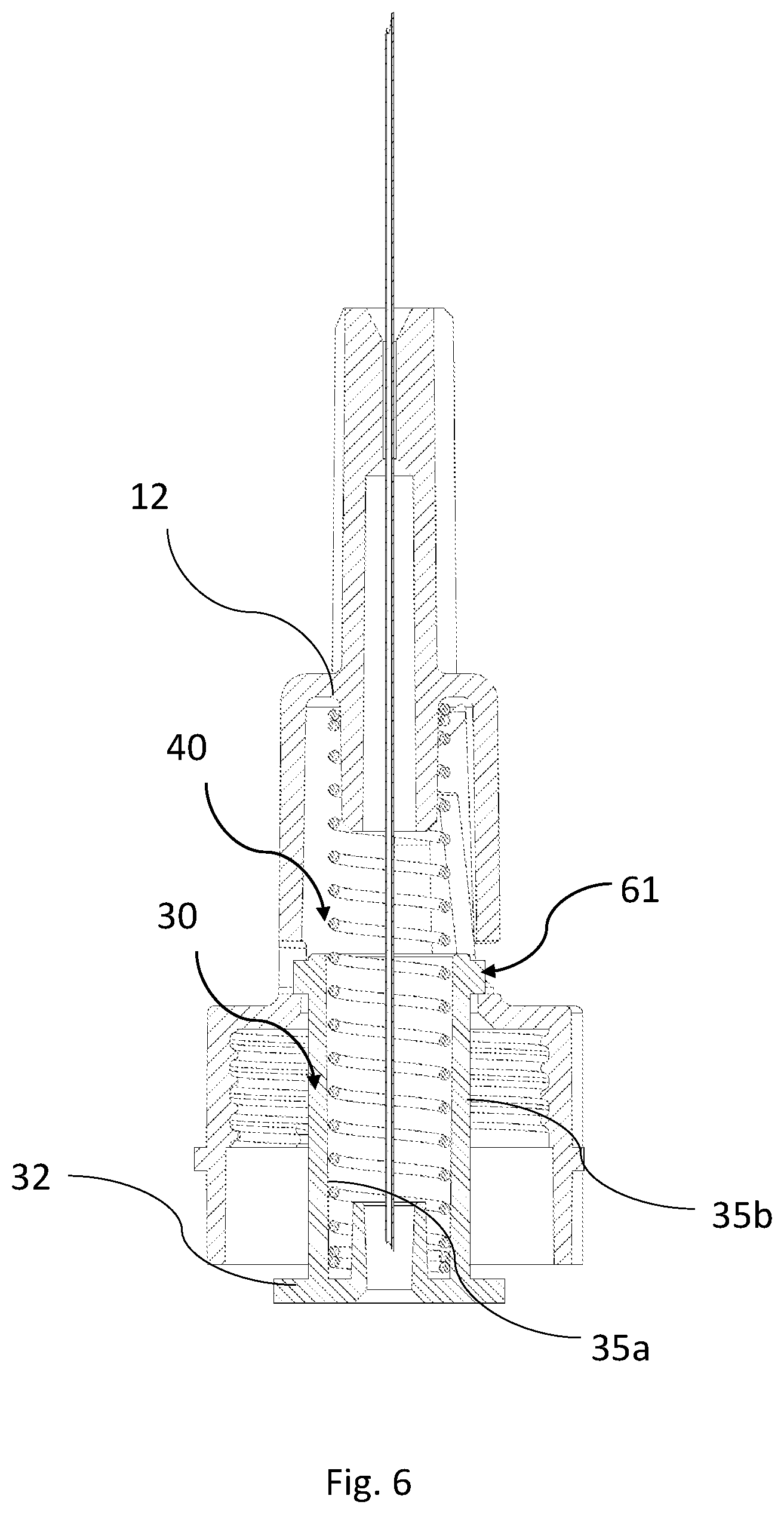 Patent US12097360 Figure 6 – Safety needle device