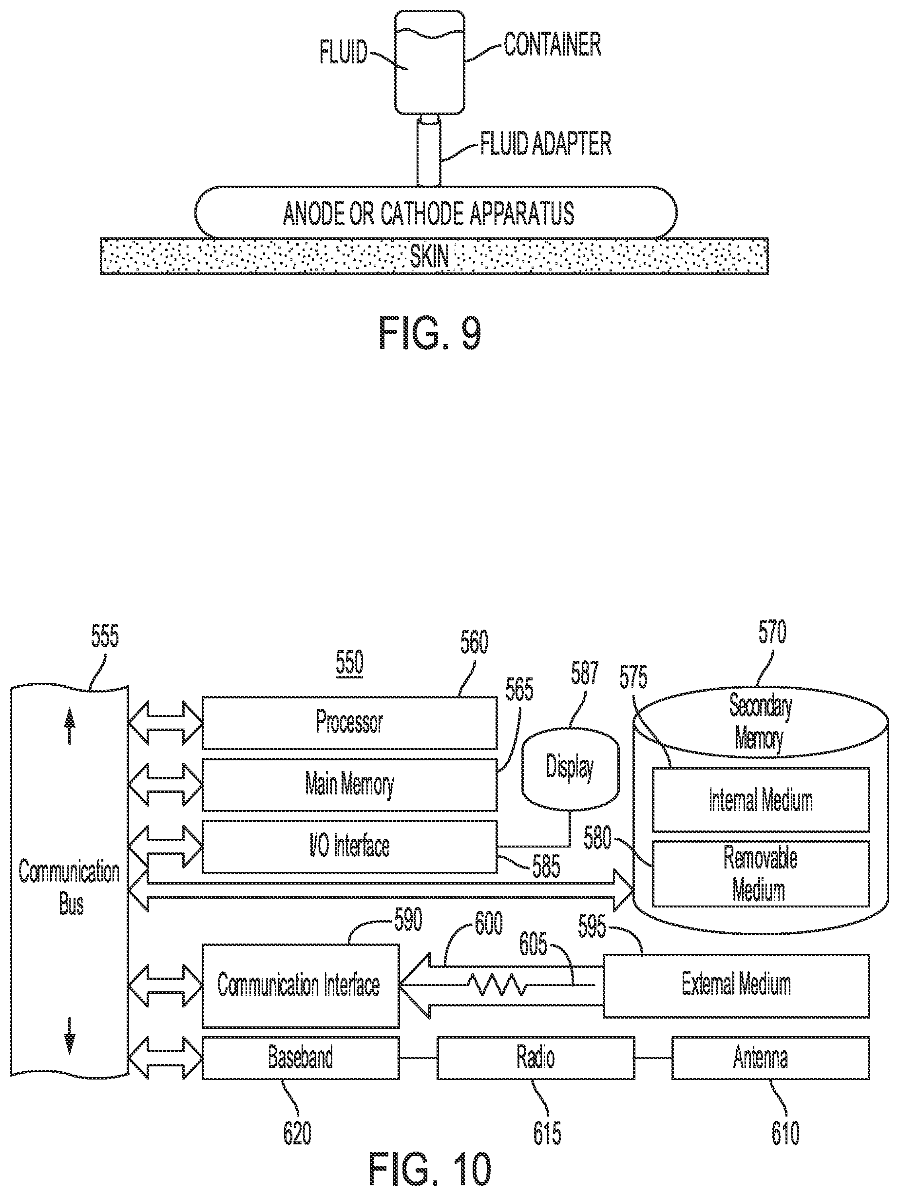 Patent US12097367 Figure 9 – Wireless iontophoresis patch and controller