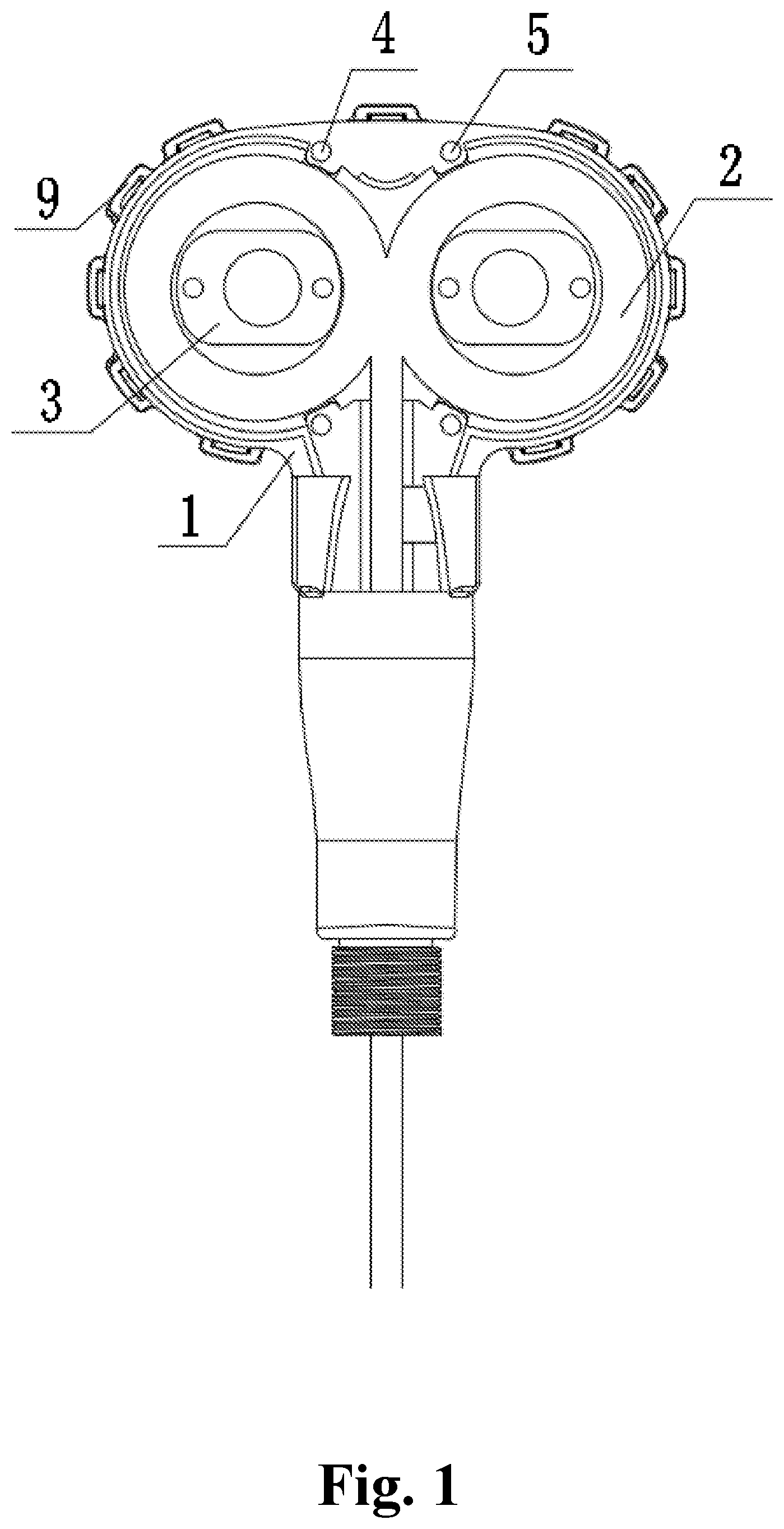 Patent US12097381 Figure 1 – Integrated TMS coil for brain testing and treatment