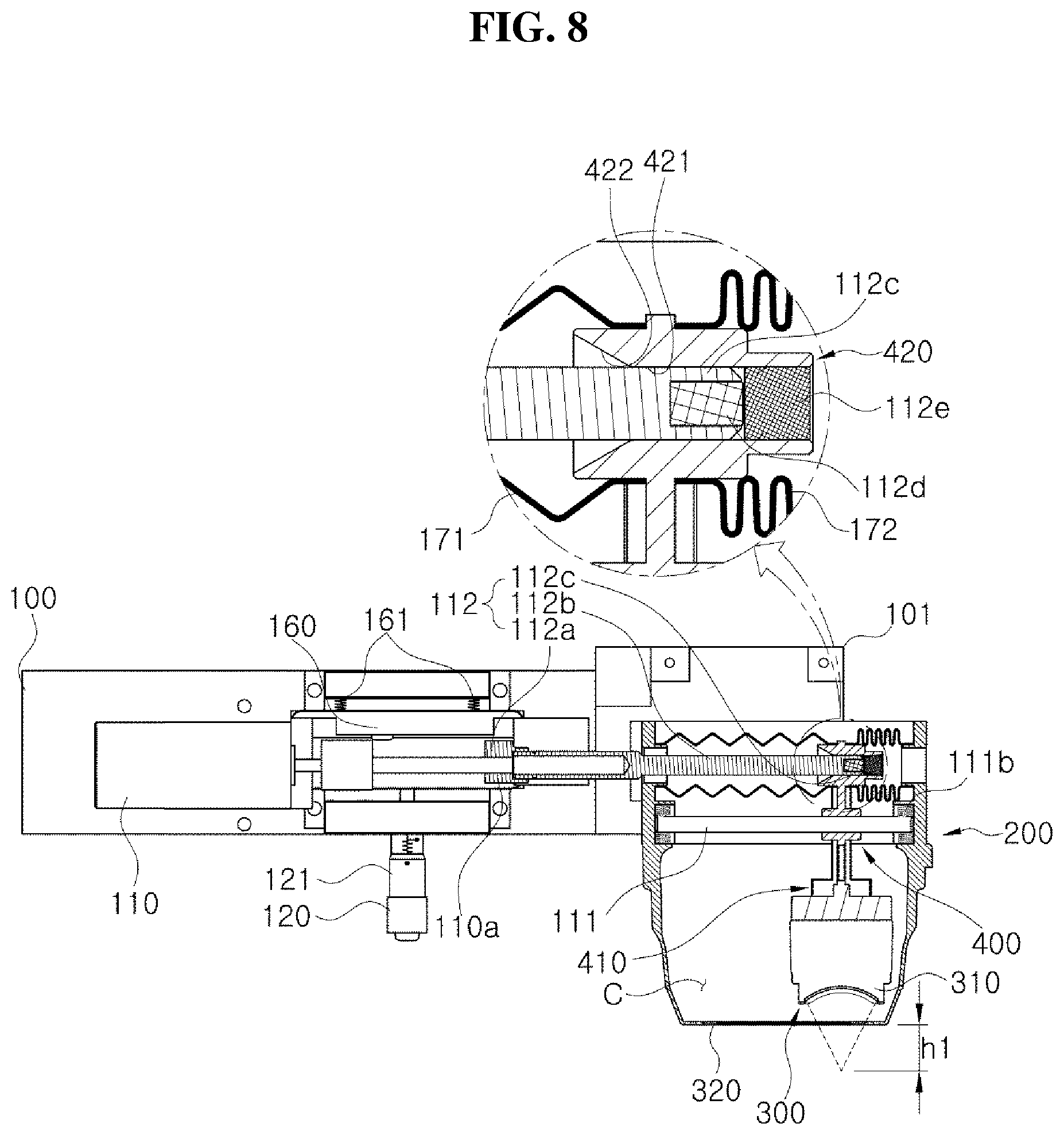 Patent US12097391 Figure 8 – Ultrasonic generator with adjustable ultrasonic focusing depth and method for treating obesity using focal distance control according to horizontal and vertical directions by using the same