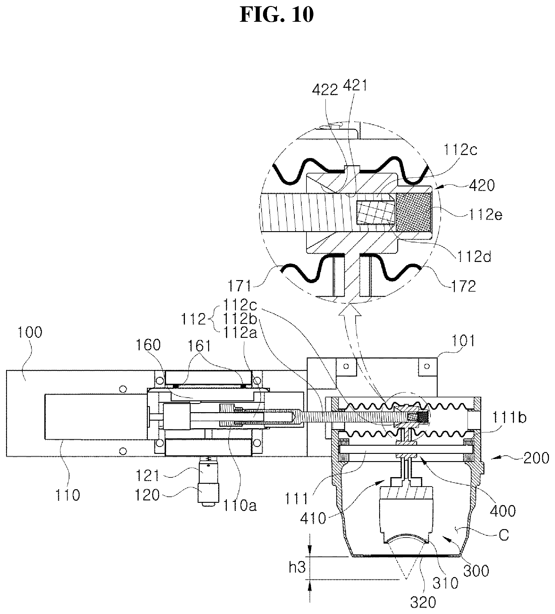 Patent US12097391 Figure 10 – Ultrasonic generator with adjustable ultrasonic focusing depth and method for treating obesity using focal distance control according to horizontal and vertical directions by using the same