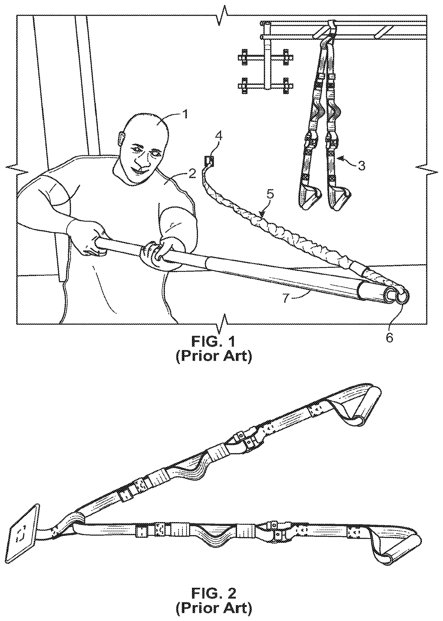 Patent US12097398 — Exercise system for using variable location anchors and variable biasing elements, and method of use thereof — Figure 1