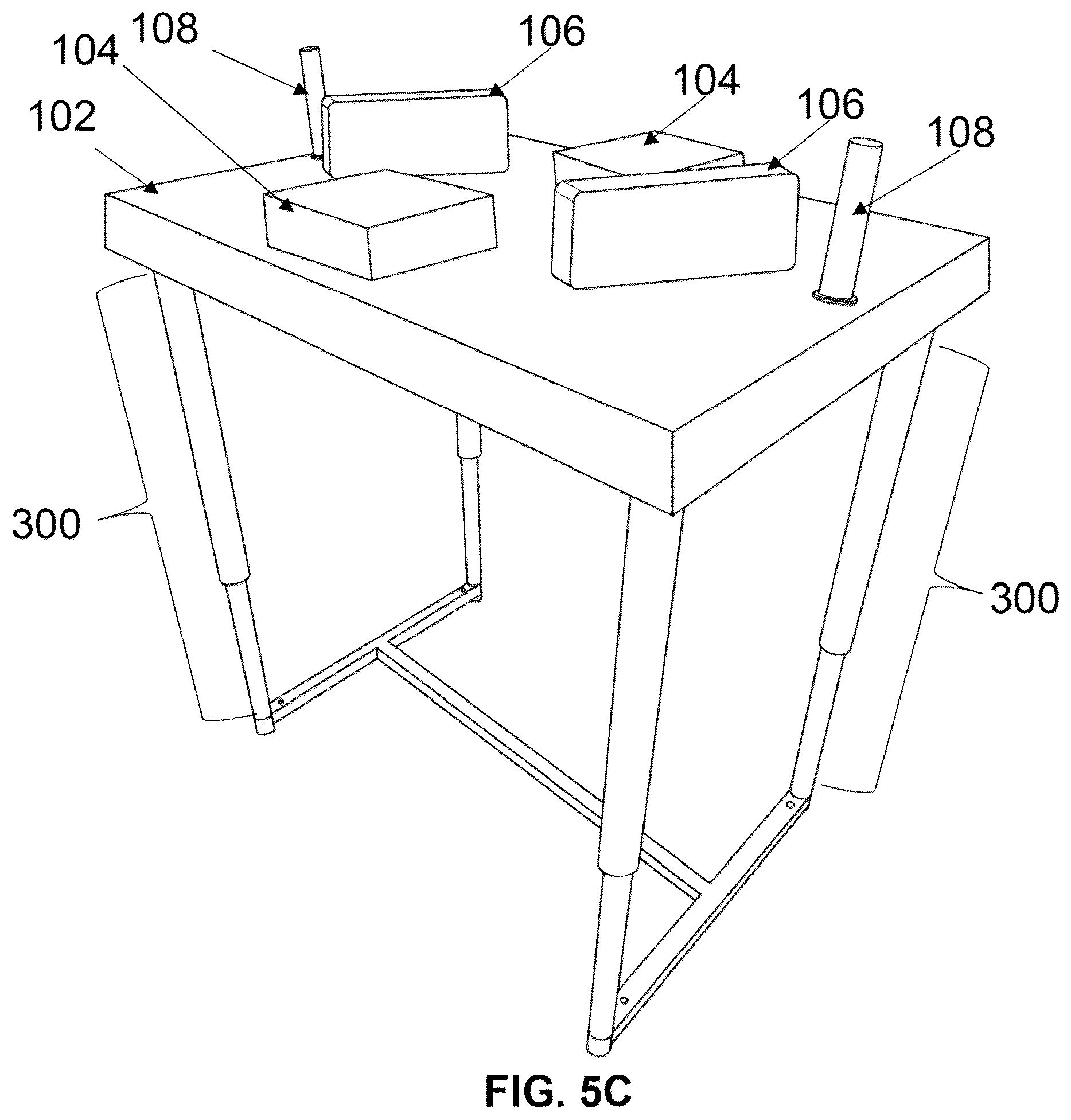 Patent US12097402 Figure 7 – Table for armwrestling that enables upright assembly thereof