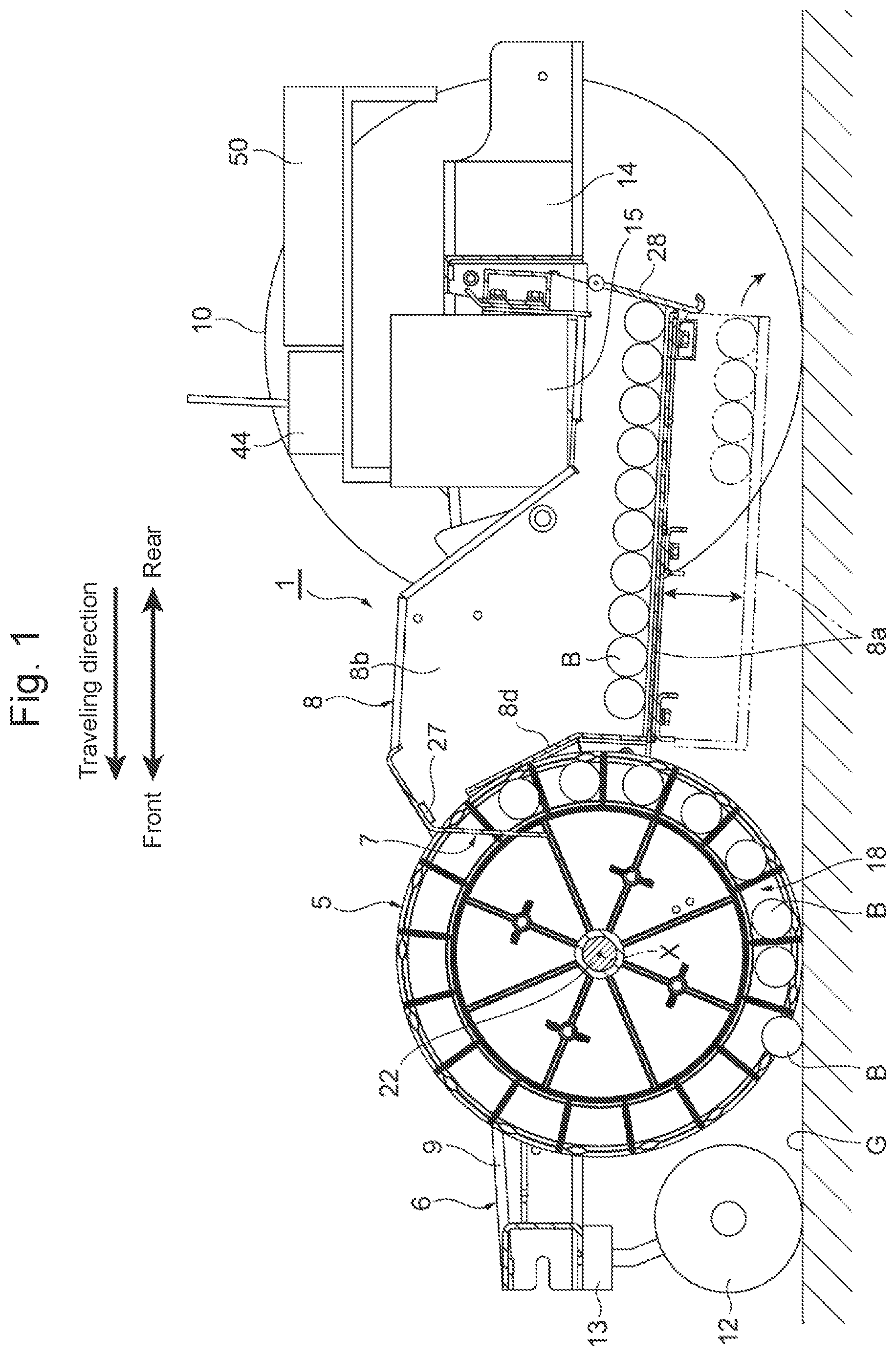 Patent US12097409 Figure 1 – Scattered object collection system