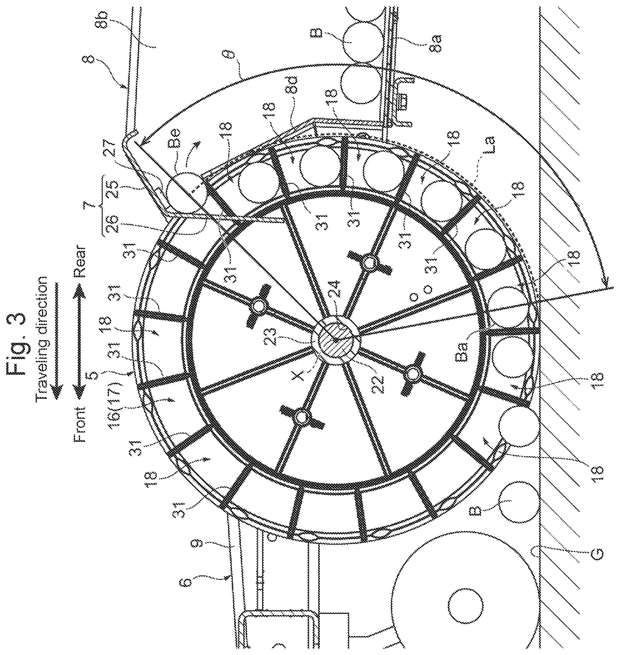 Patent US12097409 Figure 3 – Scattered object collection system