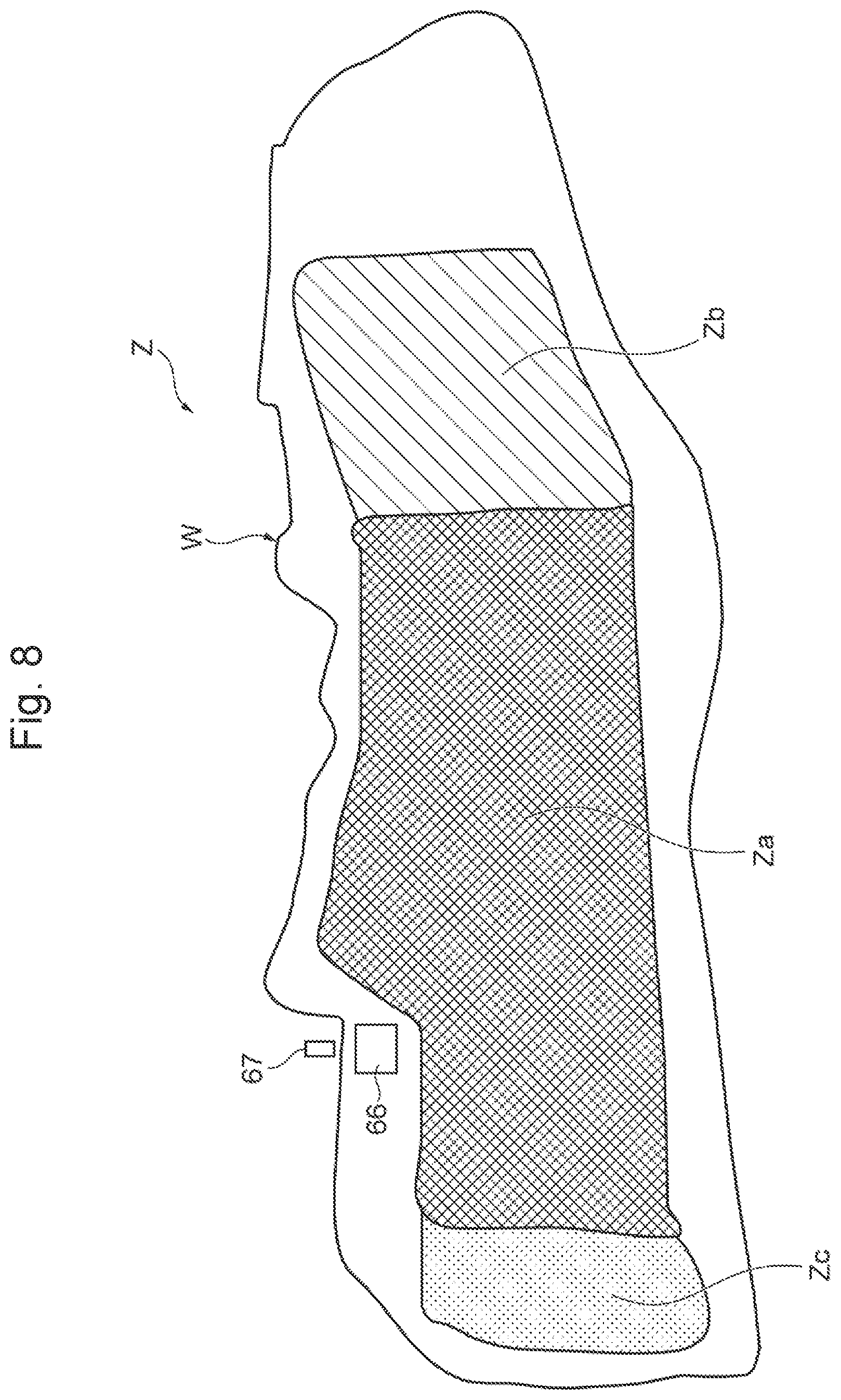 Patent US12097409 Figure 8 – Scattered object collection system