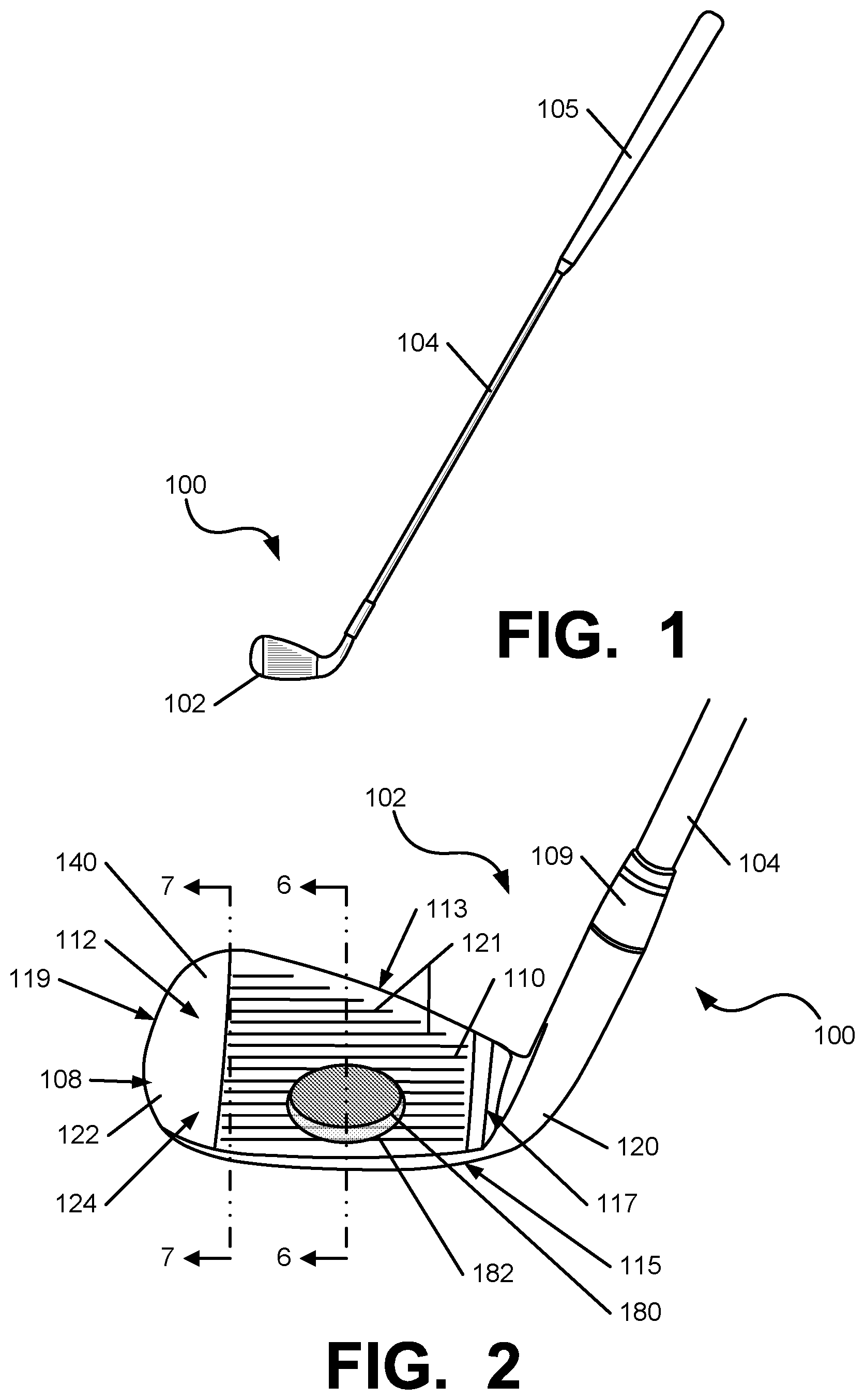 Patent US12097412 Figure 1 – Iron-type golf club head or other ball striking device