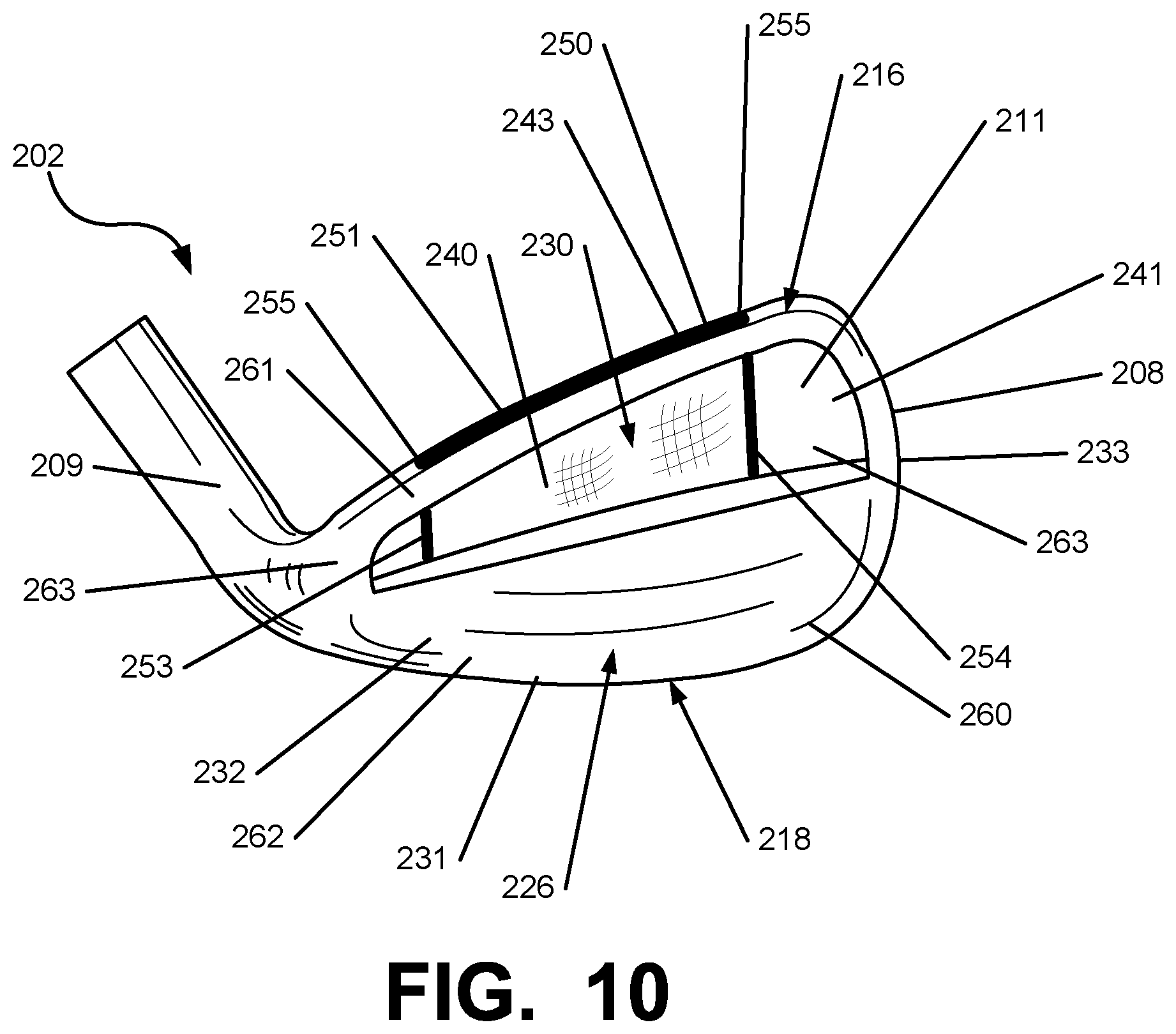 Patent US12097412 Figure 9 – Iron-type golf club head or other ball striking device