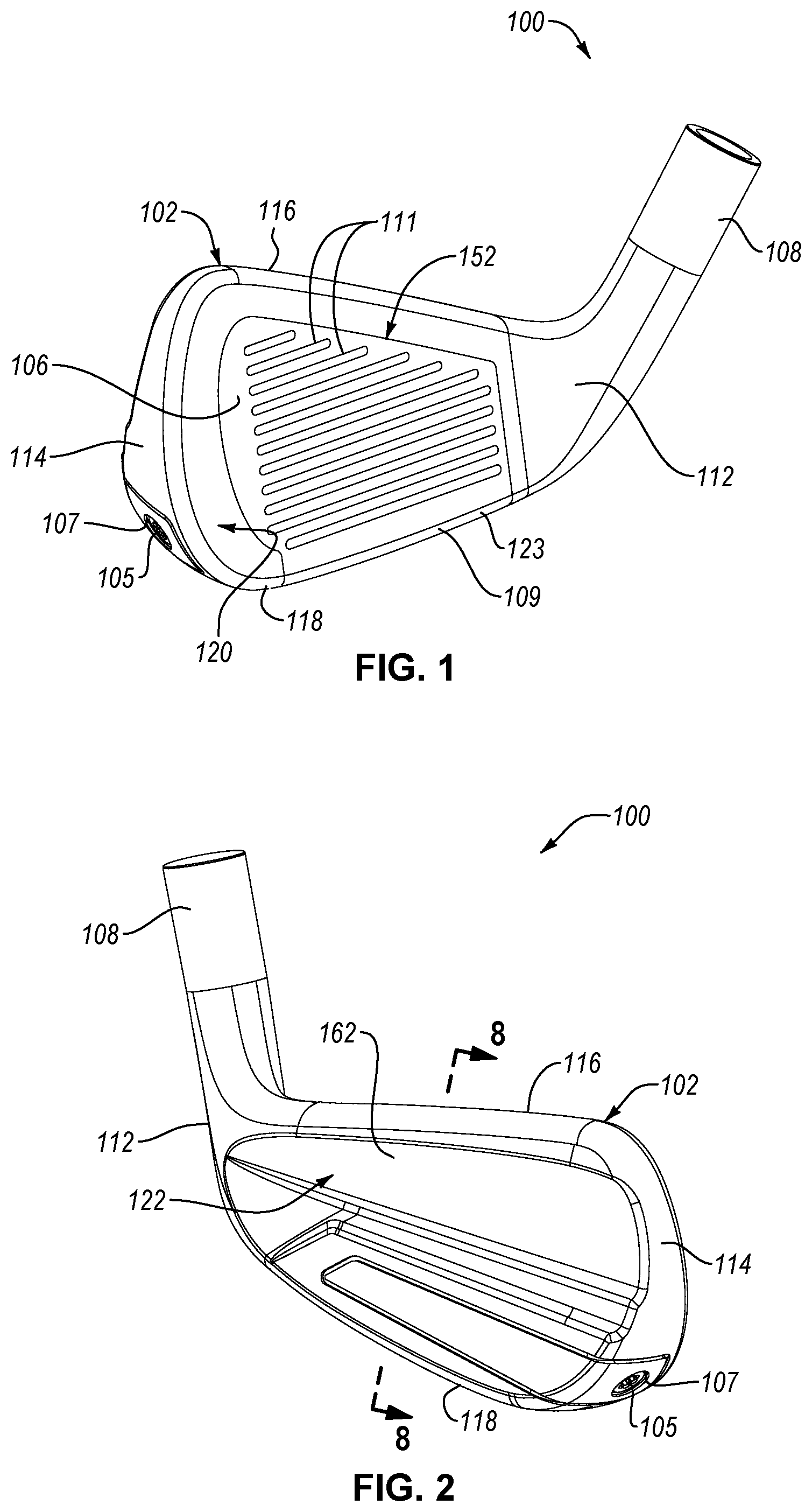 Patent US12097413 Figure 1 – Golf club head