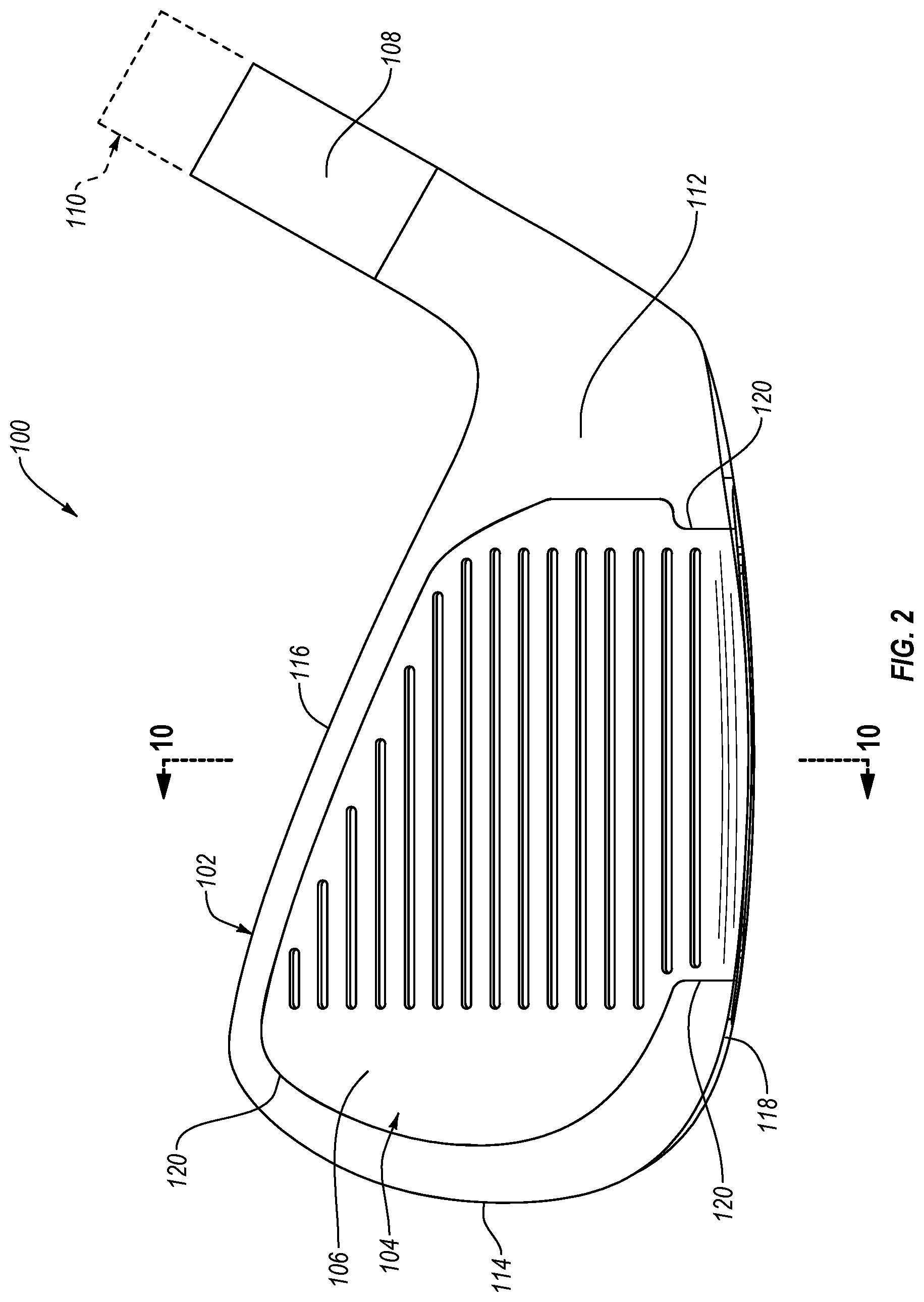 Patent US12097414 Figure 2 – Golf club head