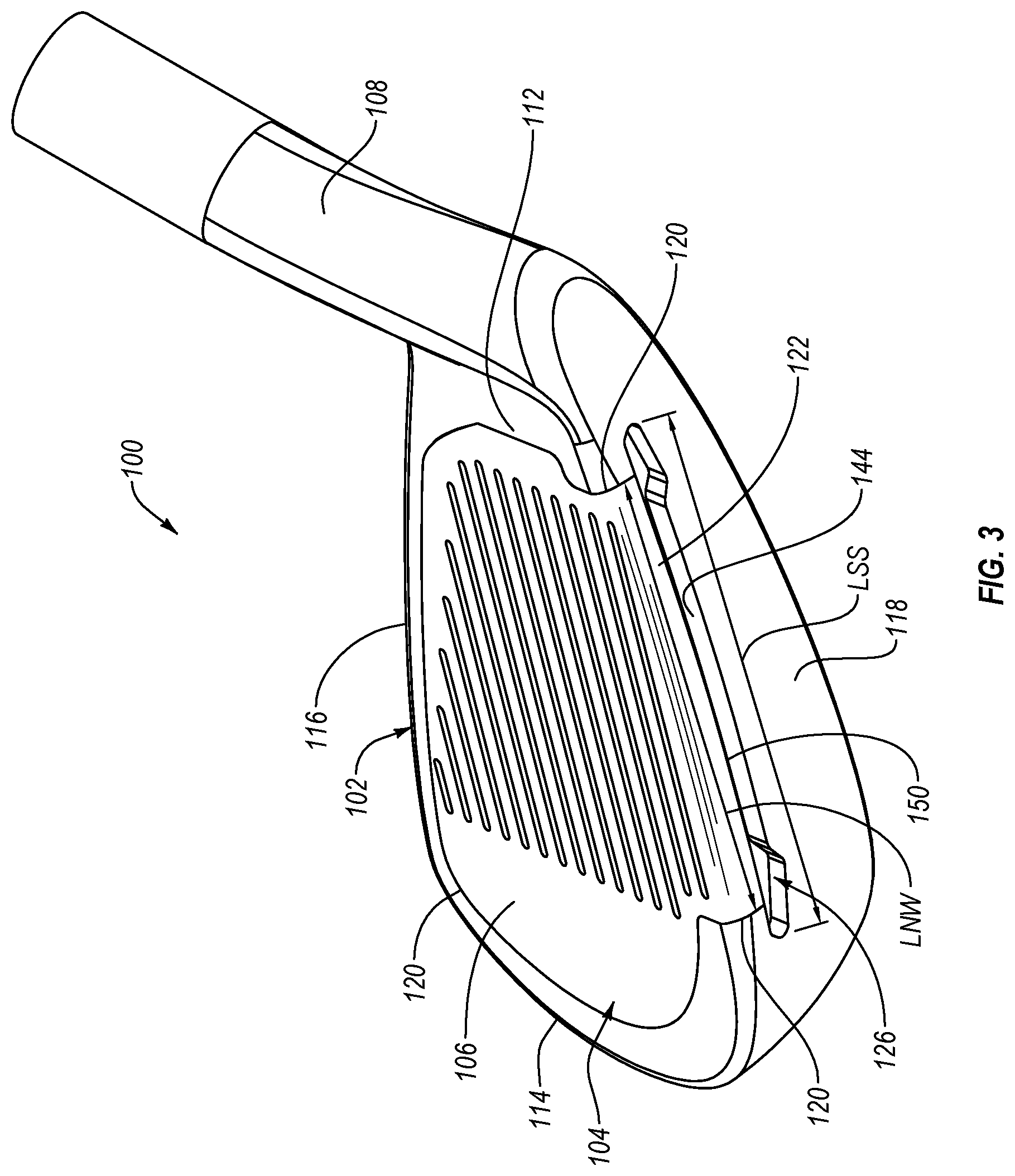 Patent US12097414 Figure 3 – Golf club head