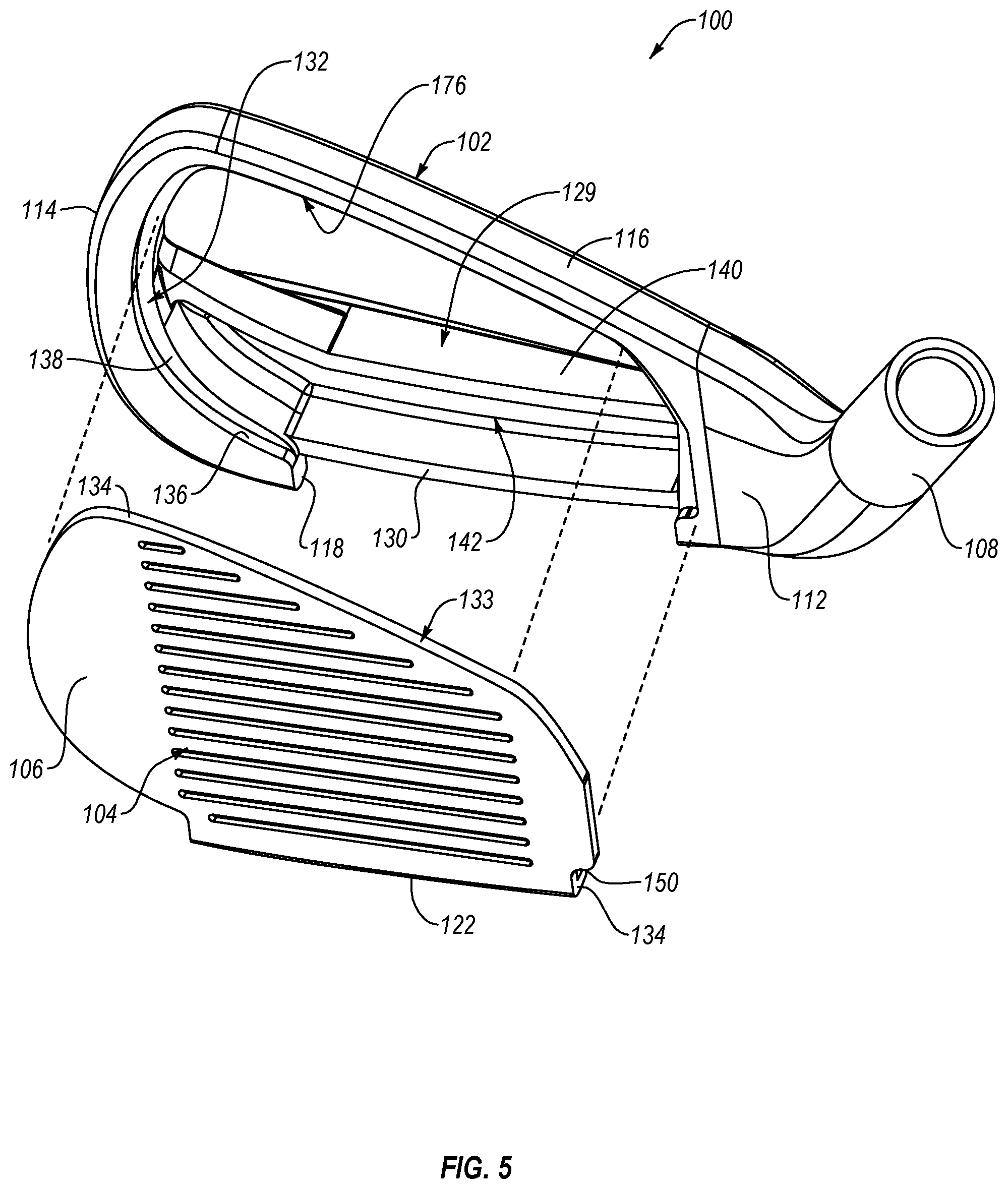 Patent US12097414 Figure 5 – Golf club head