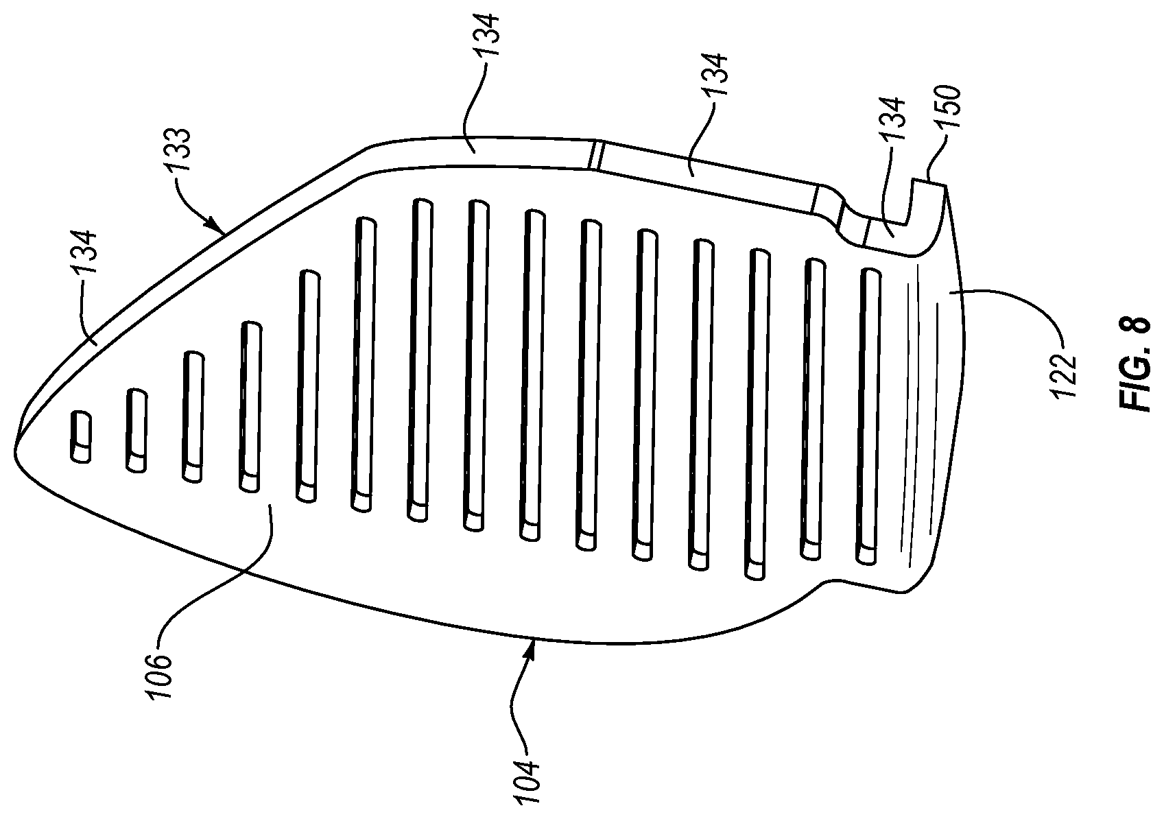 Patent US12097414 Figure 8 – Golf club head
