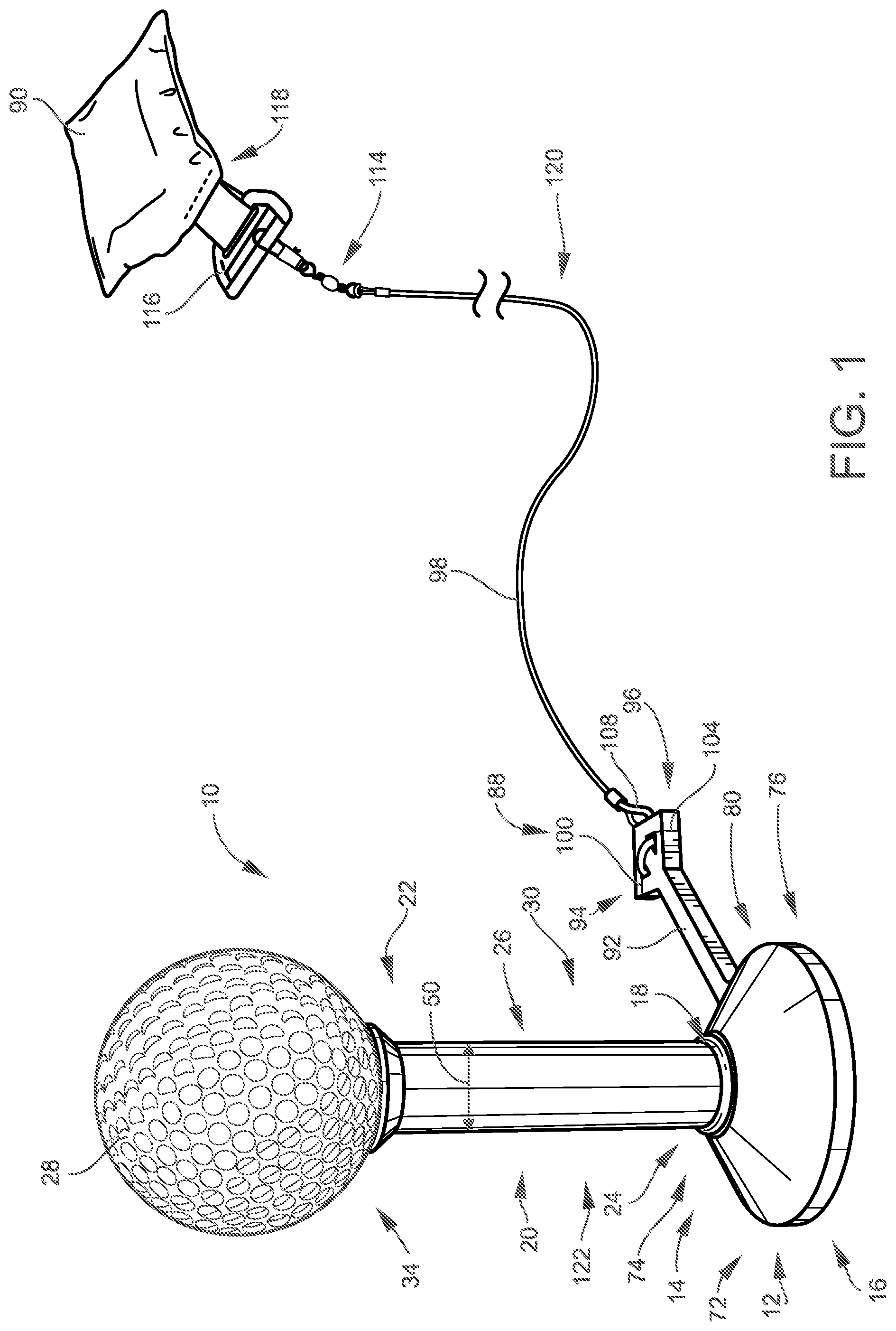 Patent US12097416 — Indoor golf tee — Figure 1