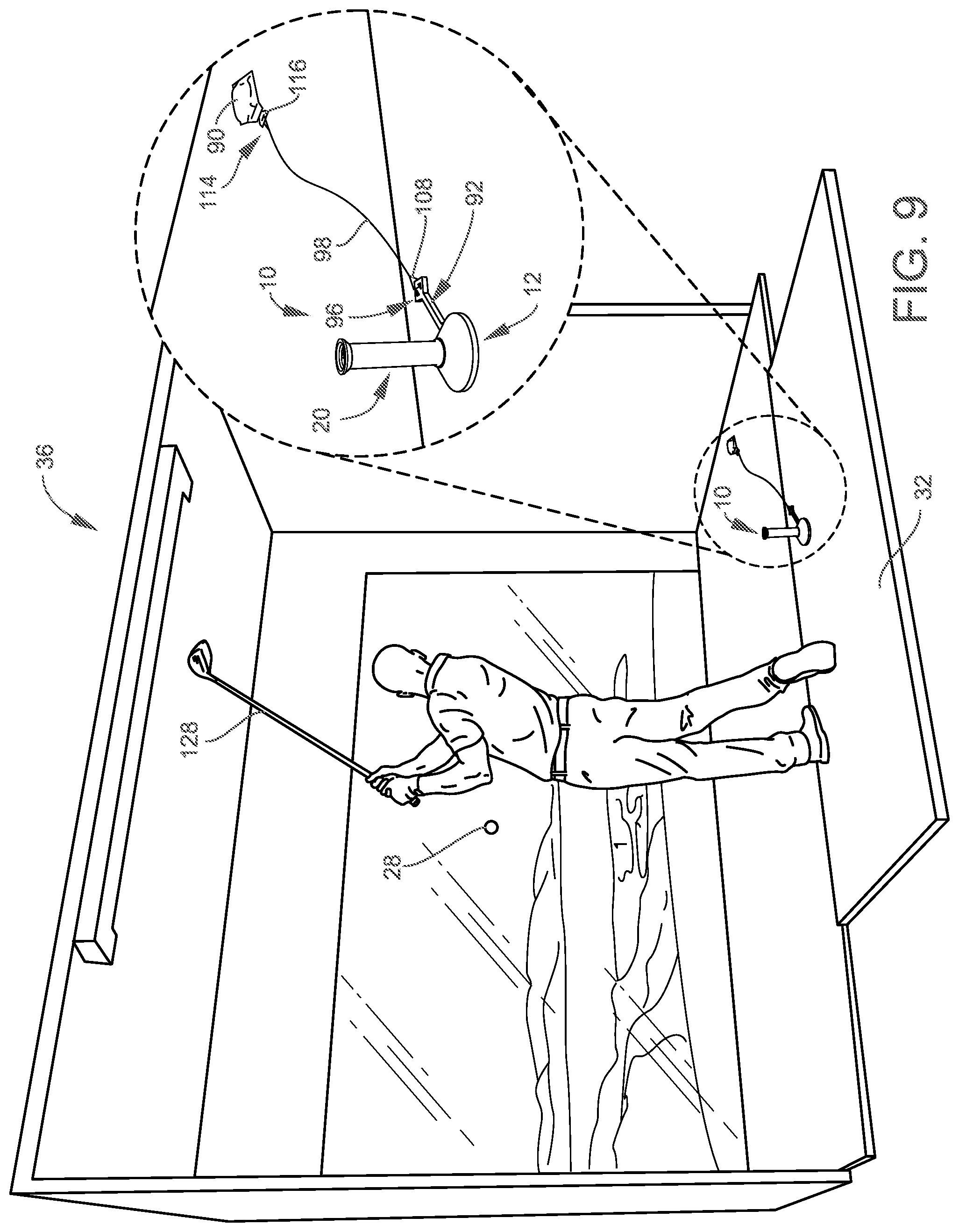 Patent US12097416 Figure 10 – Indoor golf tee