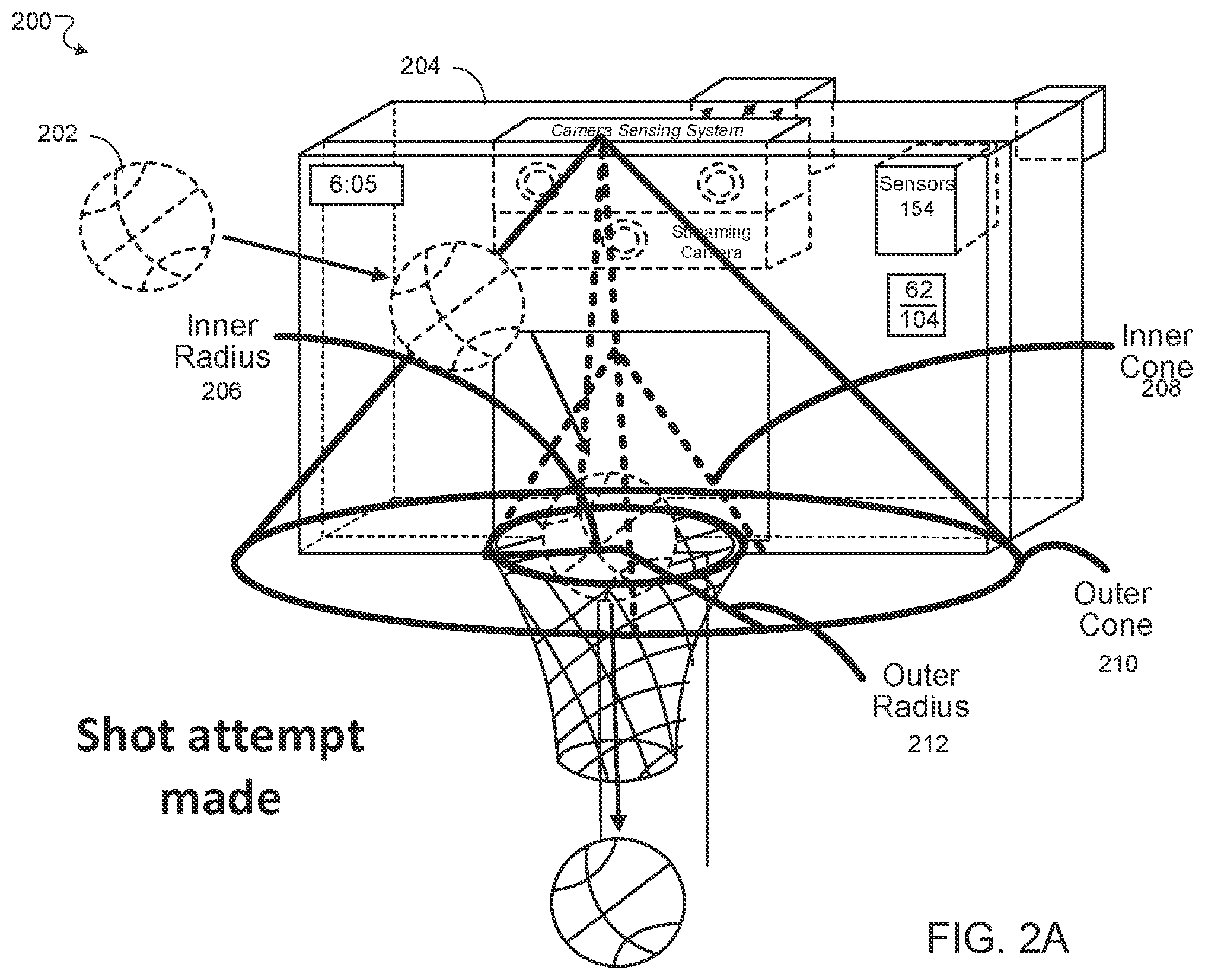 Patent US12097417 Figure 4 – Interactive basketball system
