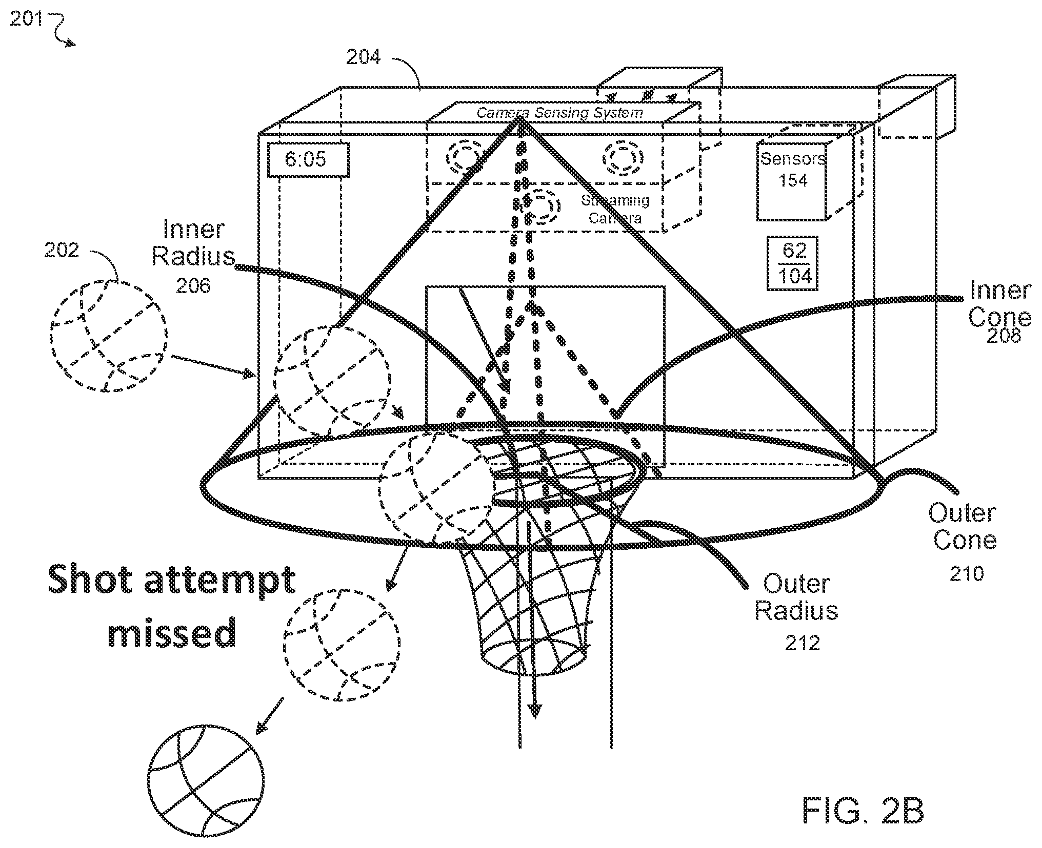 Patent US12097417 Figure 5 – Interactive basketball system
