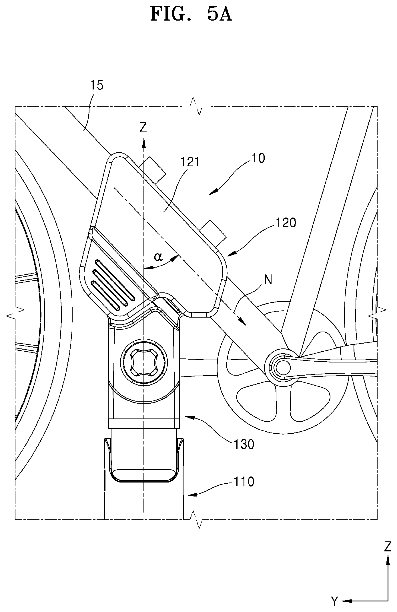 Patent US12097419 Figure 7 – Frame support module and bicycle simulator comprising same
