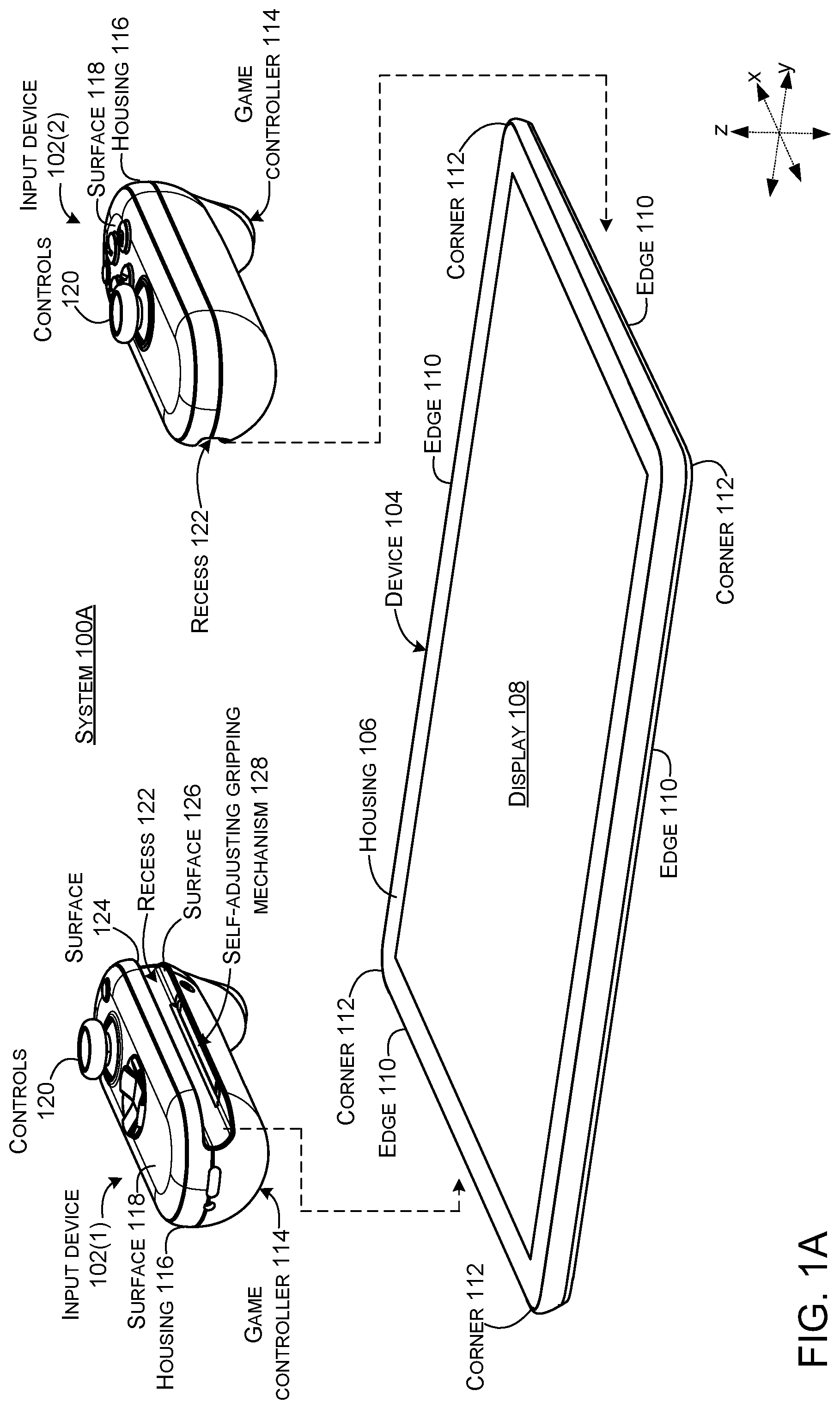 Patent US12097425 Figure 1 – Adaptable input devices