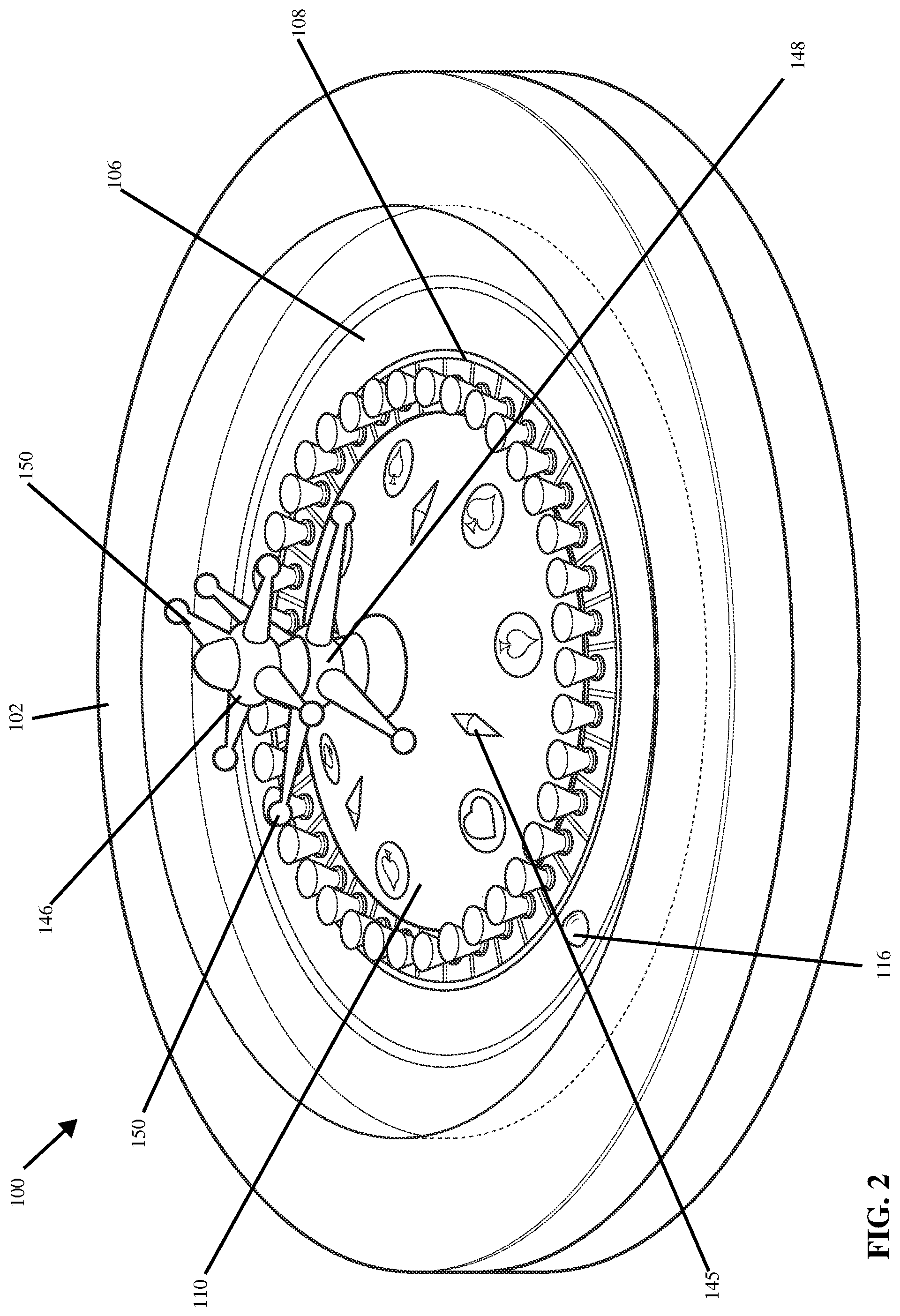 Patent US12097440 Figure 2 – Wheel game apparatus and wagering game methods