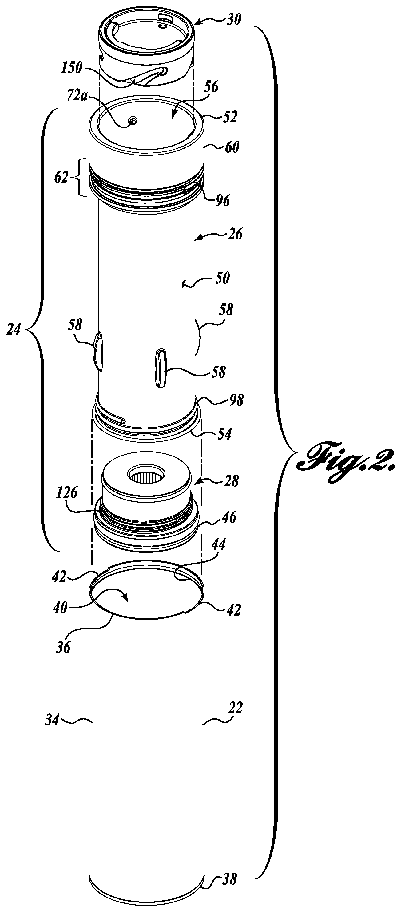 Patent US12097450 Figure 2 – Filtration container assemblies and methods