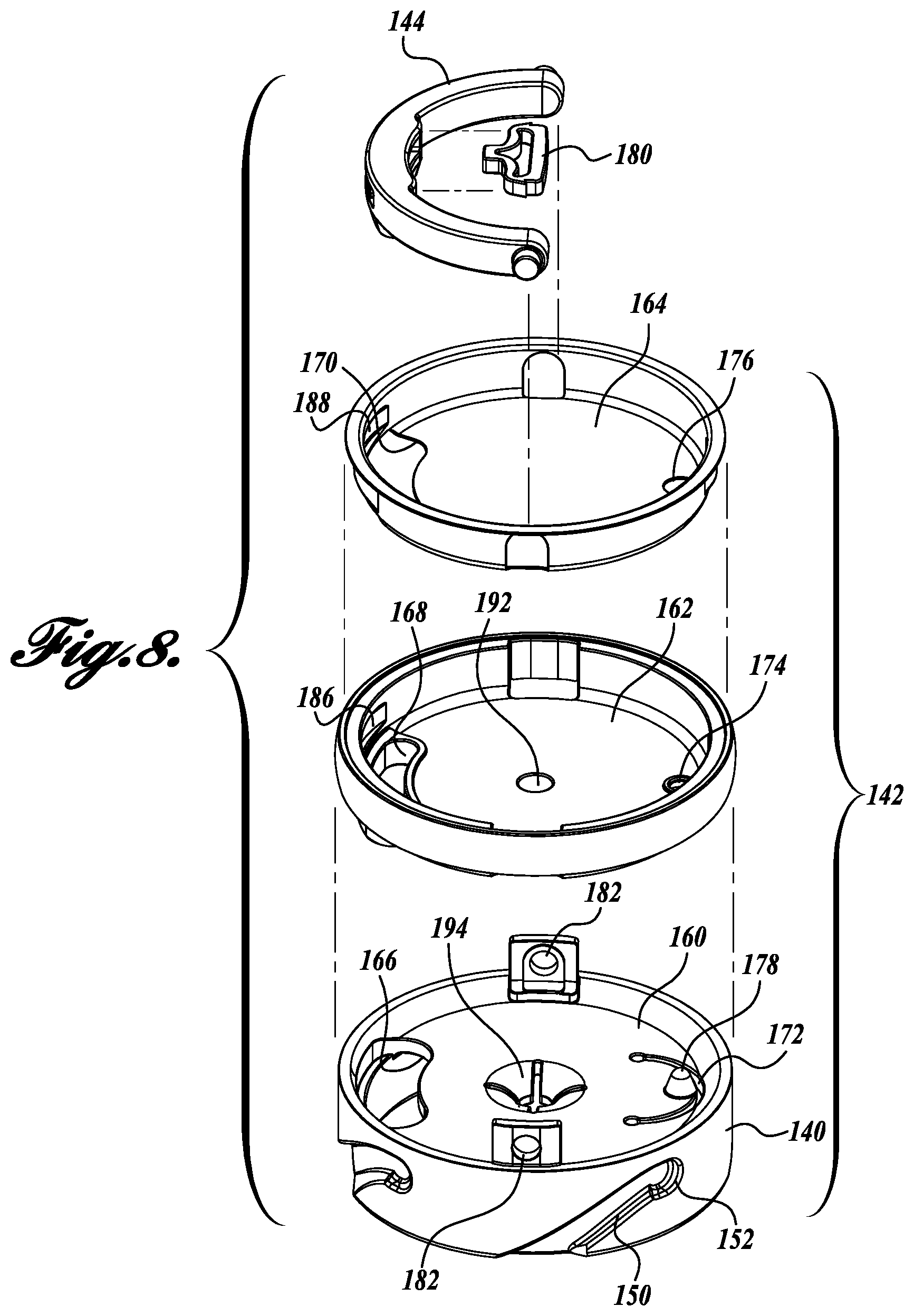 Patent US12097450 Figure 7 – Filtration container assemblies and methods