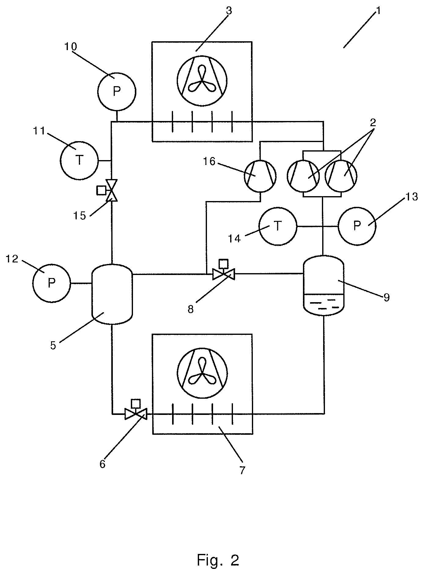 Patent US12097451 Figure 2 – Method for controlling a vapour compression system during gas bypass valve malfunction