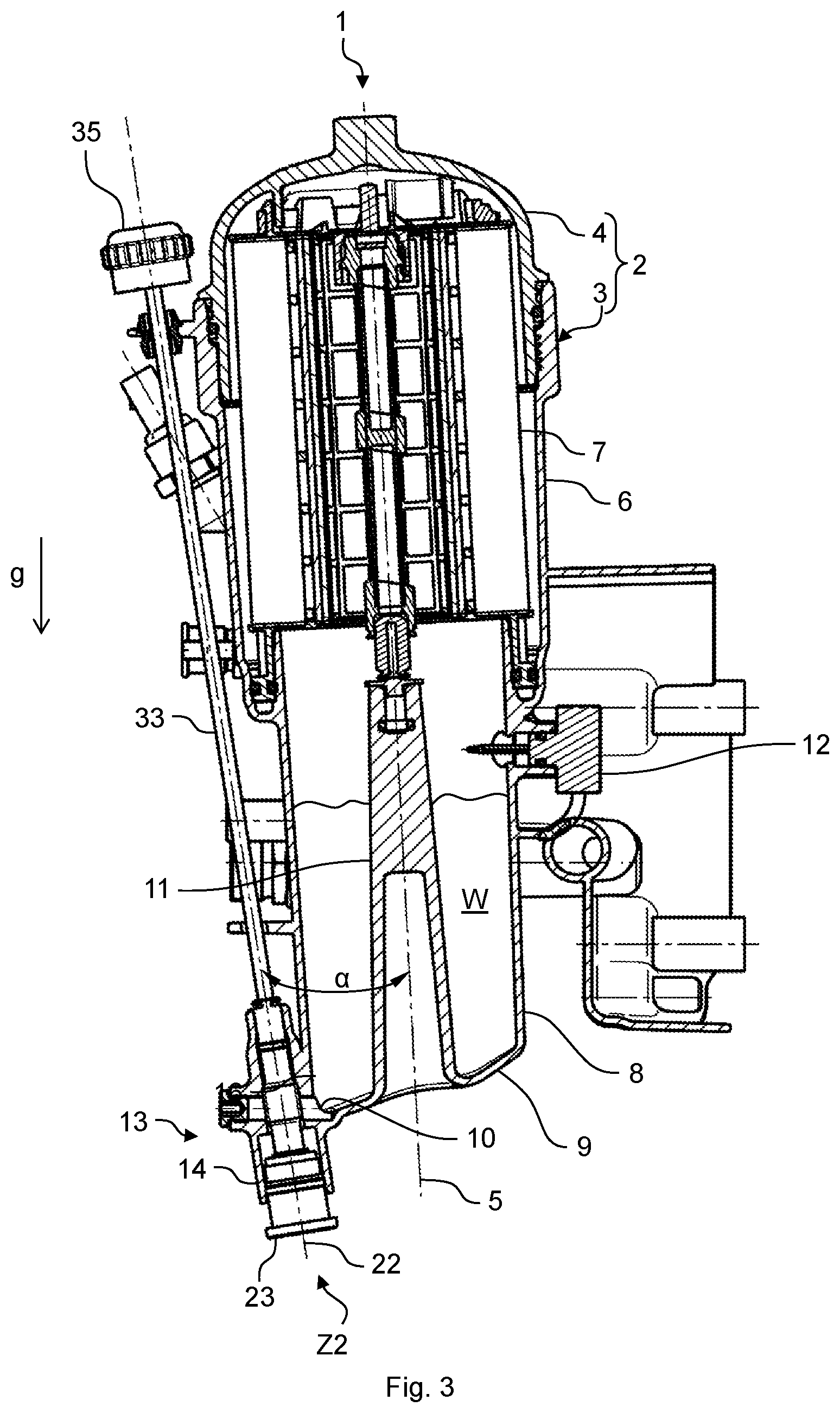 Patent US12097452 Figure 3 – Water drainage device, filter module, and method