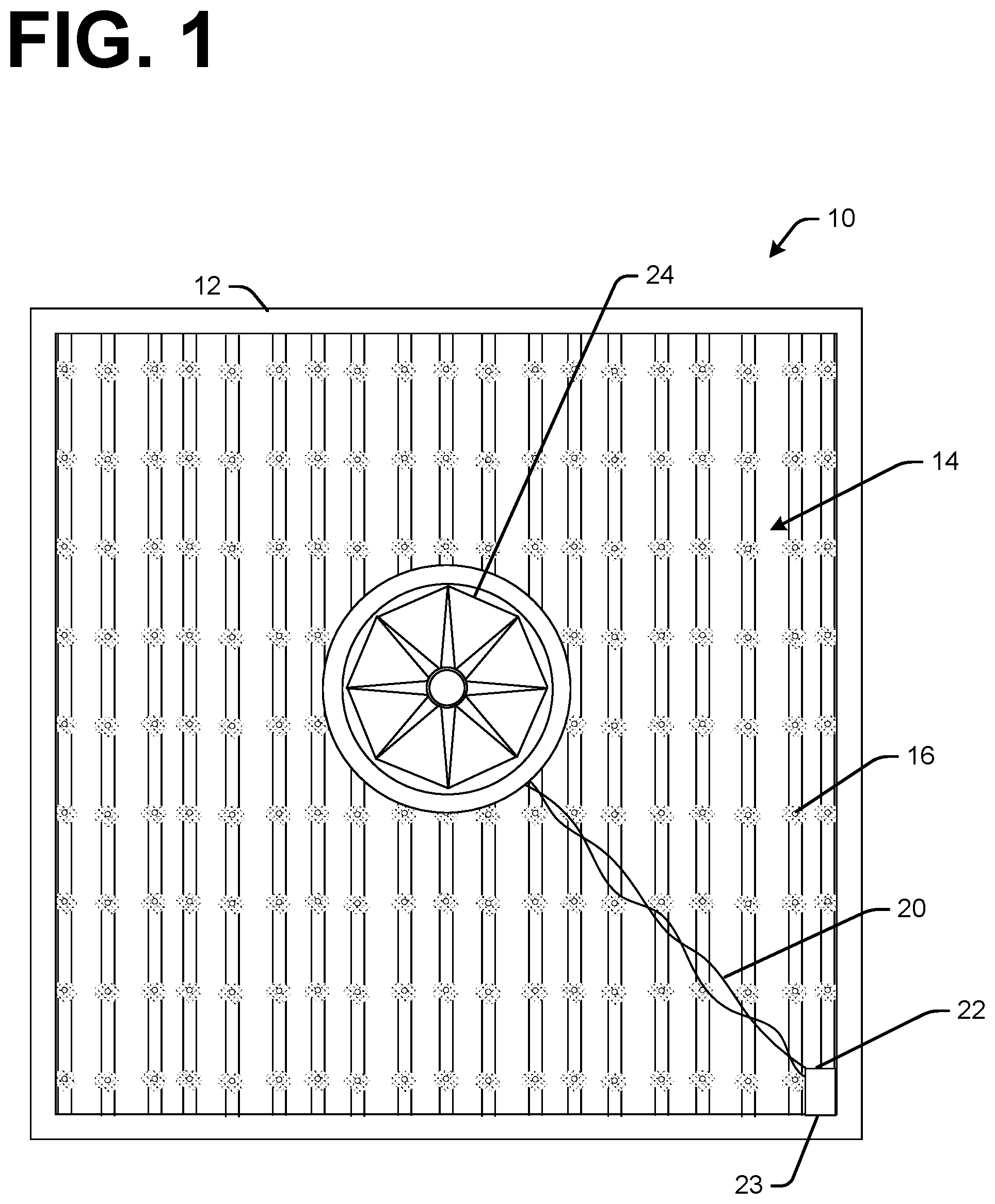 Patent US12097455 Figure 1 – Ultraviolet return vent air filter